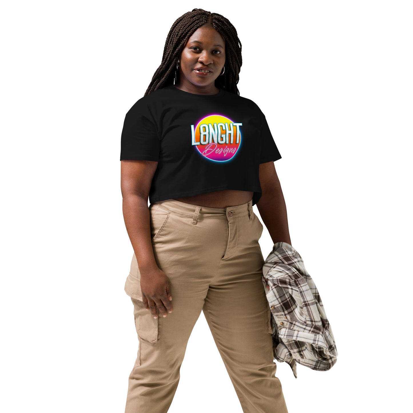 L8NGHT 3D neon logo Women’s crop top