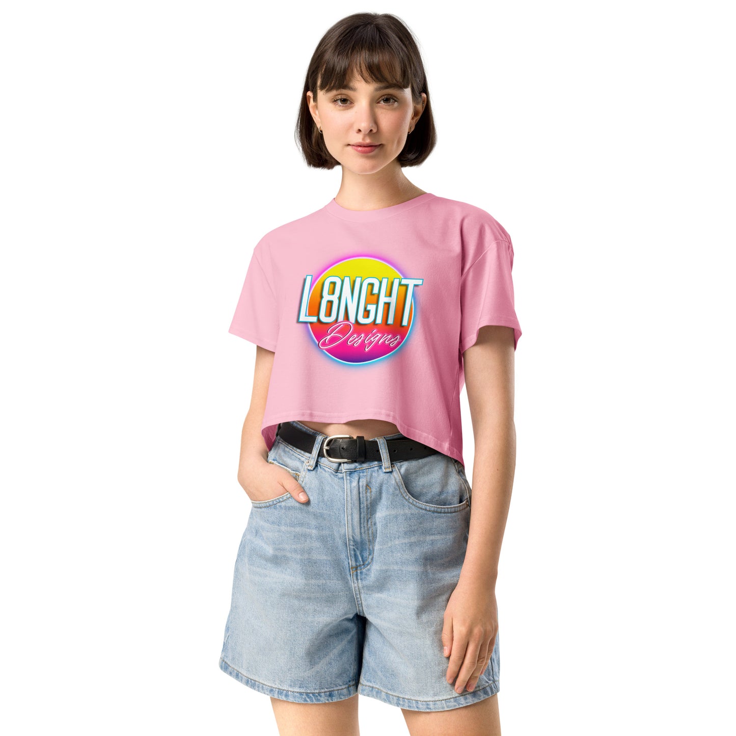 L8NGHT 3D neon logo Women’s crop top