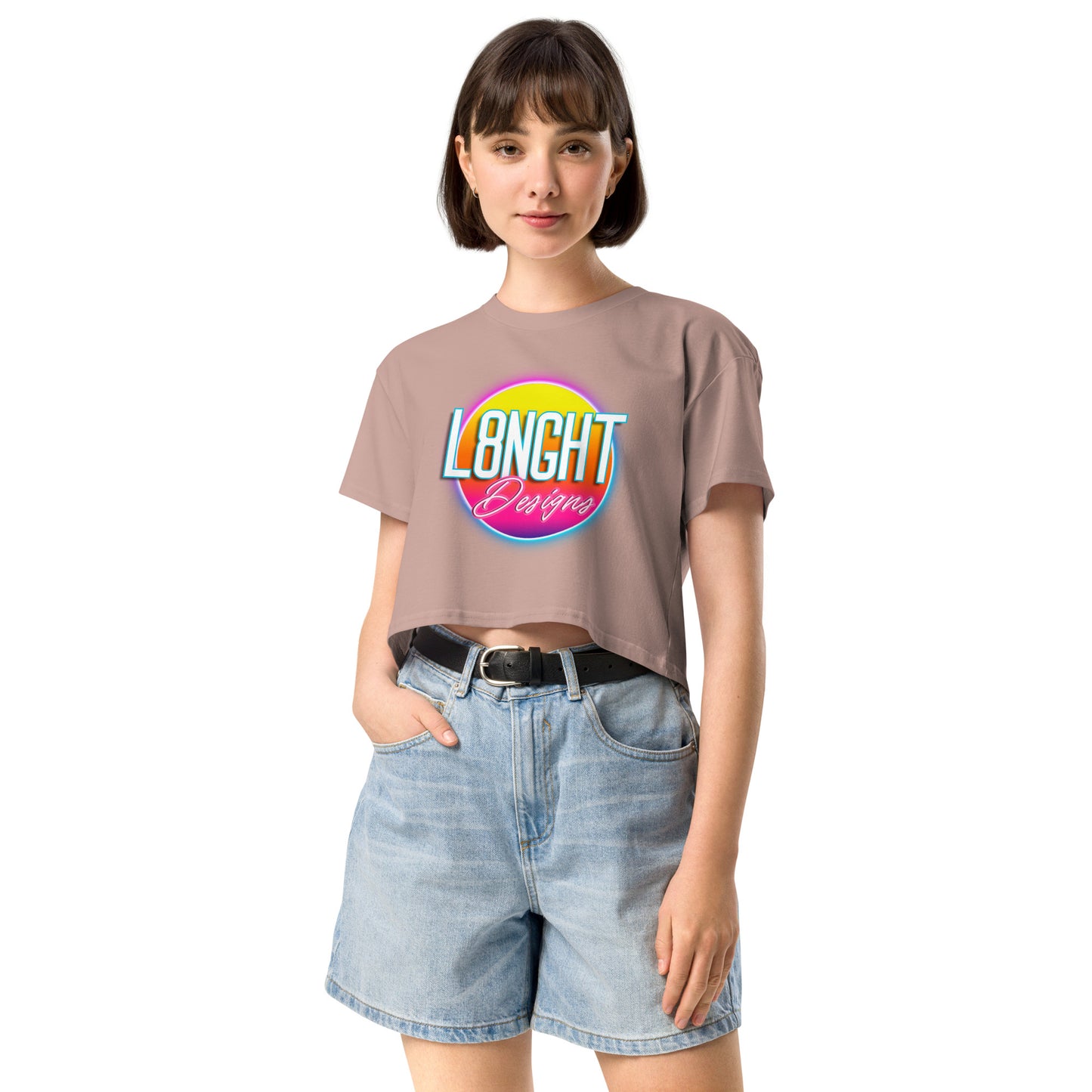 L8NGHT 3D neon logo Women’s crop top