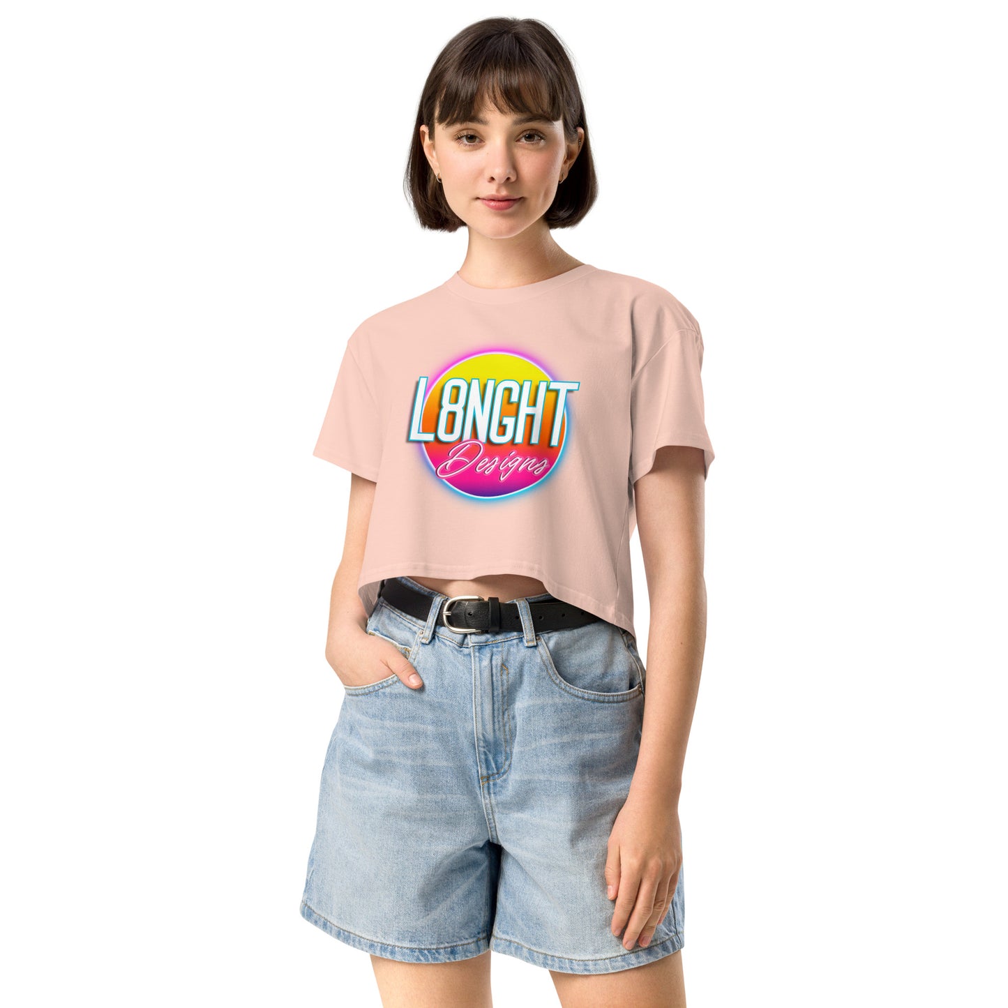 L8NGHT 3D neon logo Women’s crop top