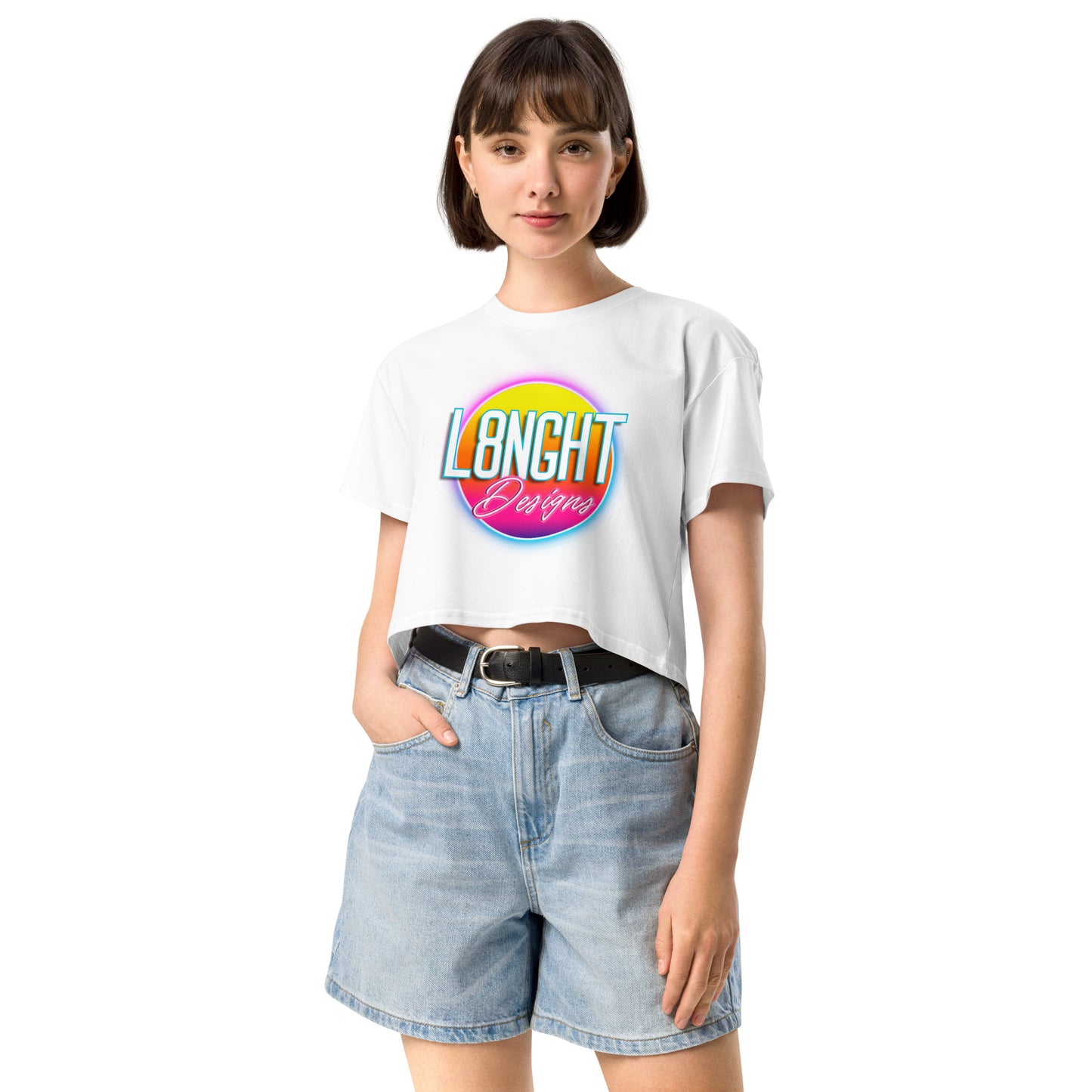 L8NGHT 3D neon logo Women’s crop top