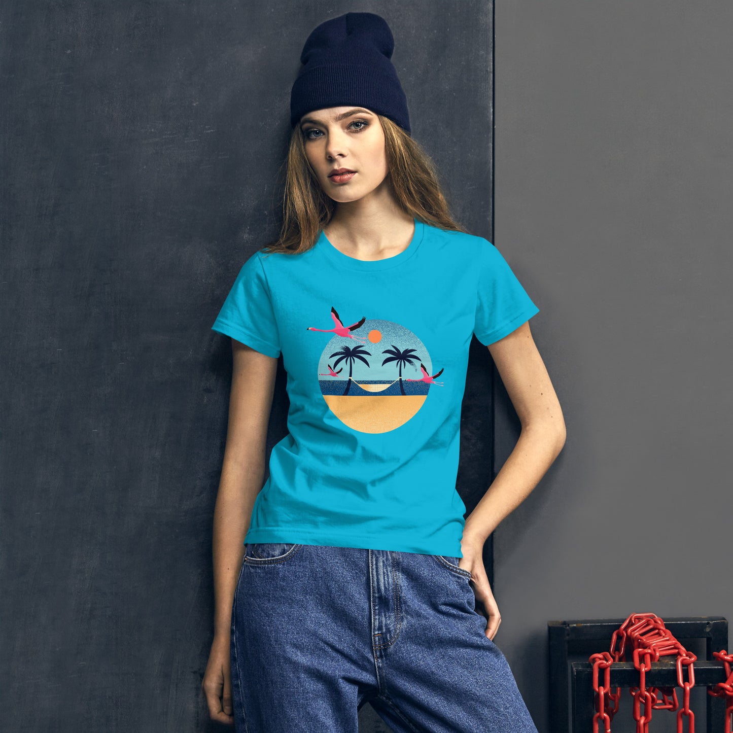 Flamingo Beach Women's short sleeve t-shirt