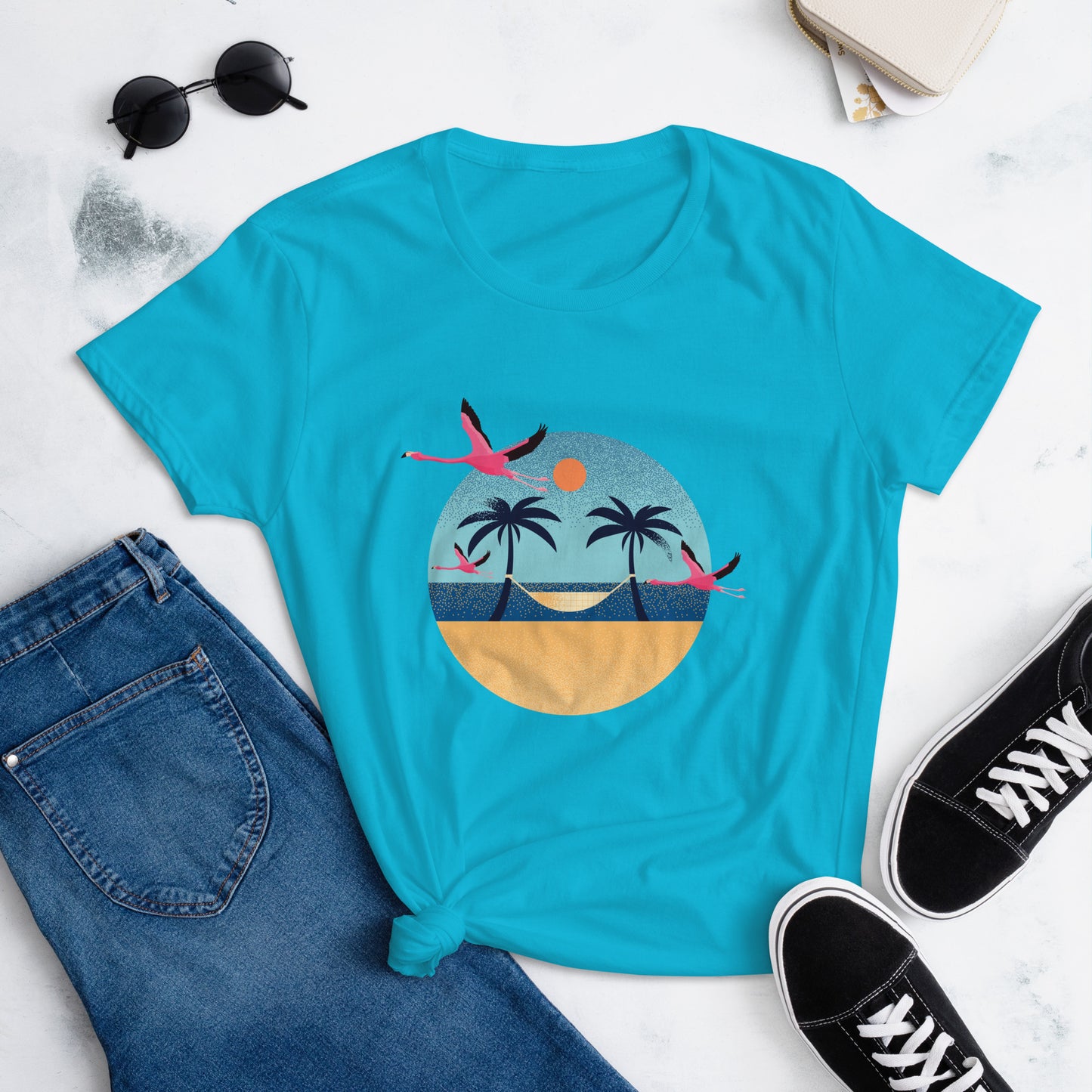 Flamingo Beach Women's short sleeve t-shirt
