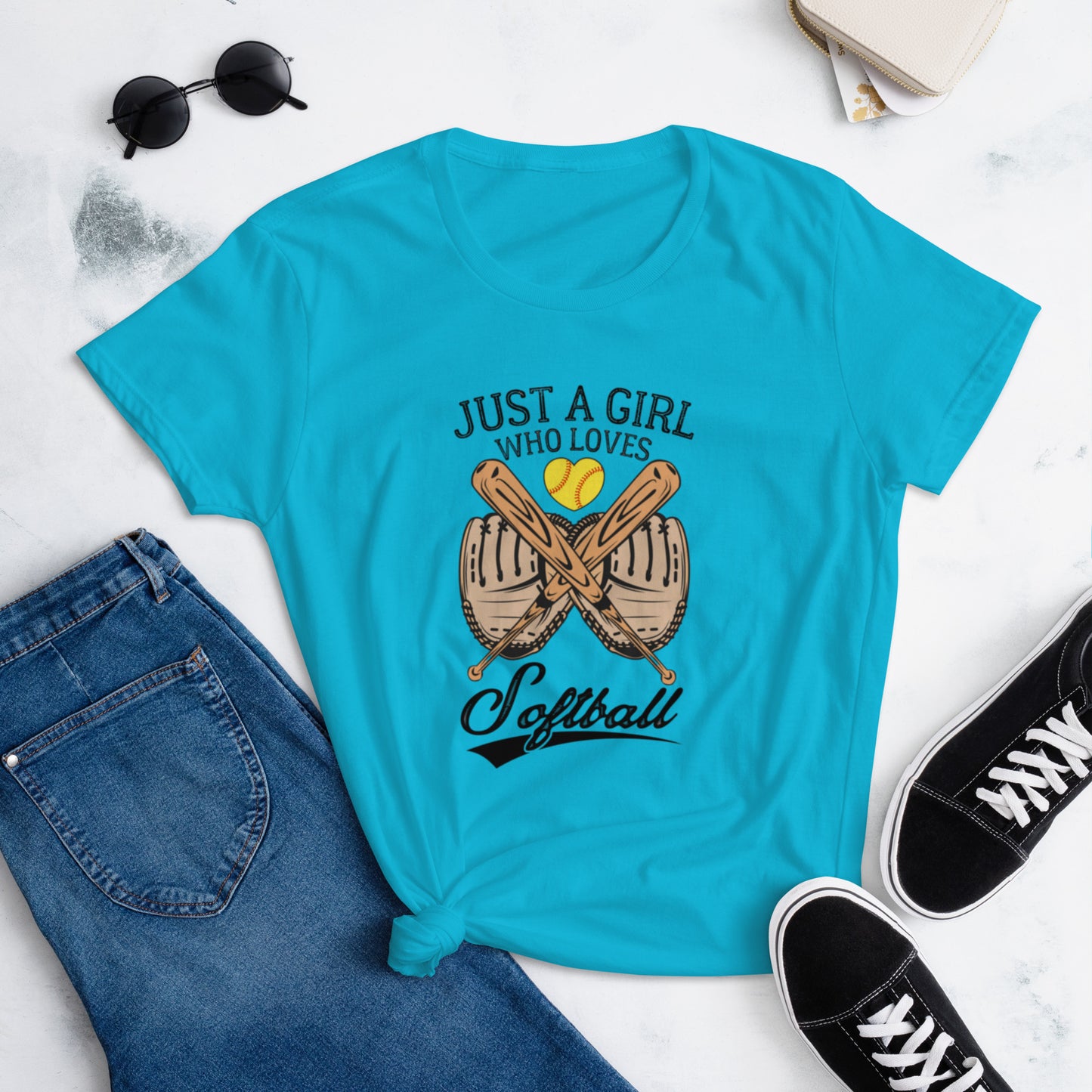 Just a girl who LOVES softball Women's short sleeve t-shirt