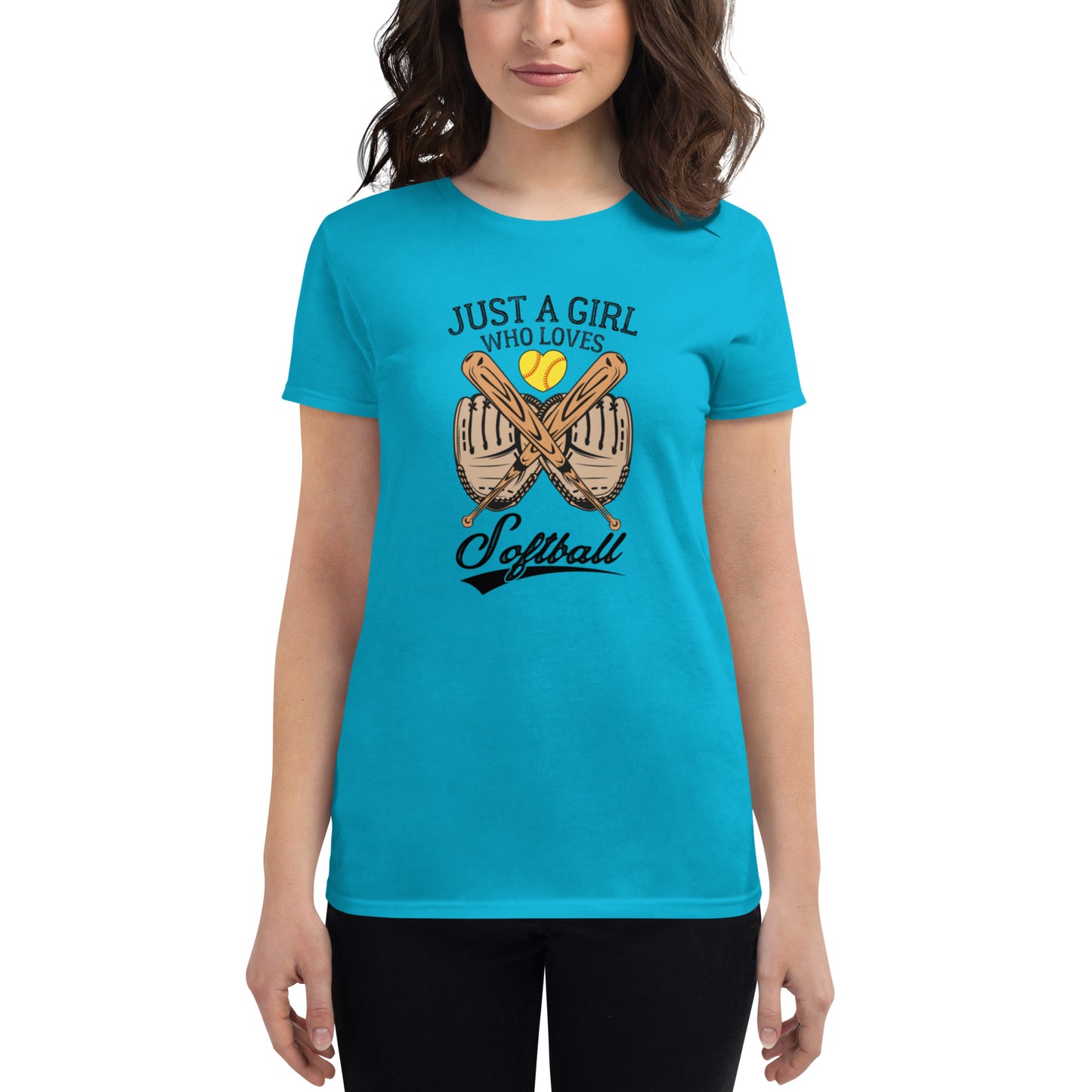 Just a girl who LOVES softball Women's short sleeve t-shirt