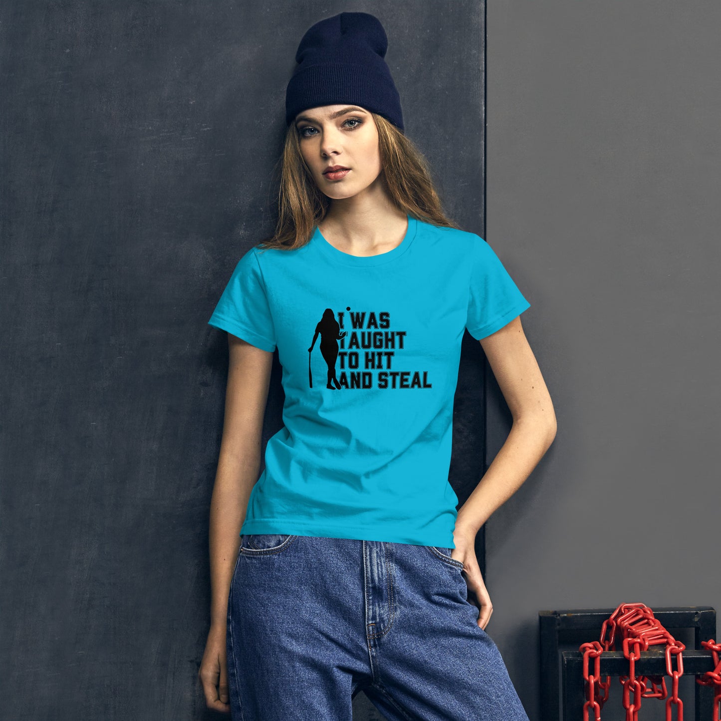 HIT and STEAL Women's softball short sleeve t-shirt