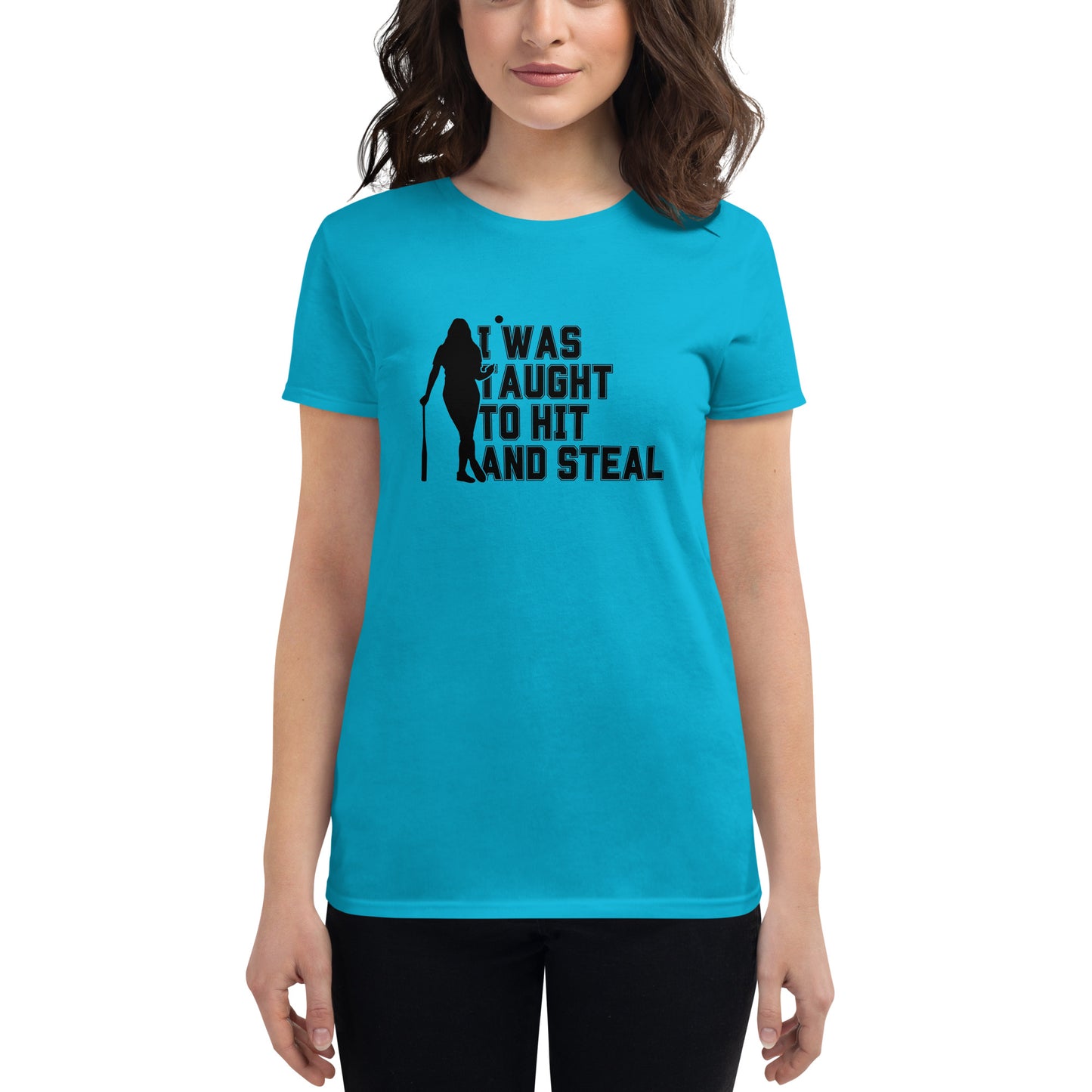 HIT and STEAL Women's softball short sleeve t-shirt