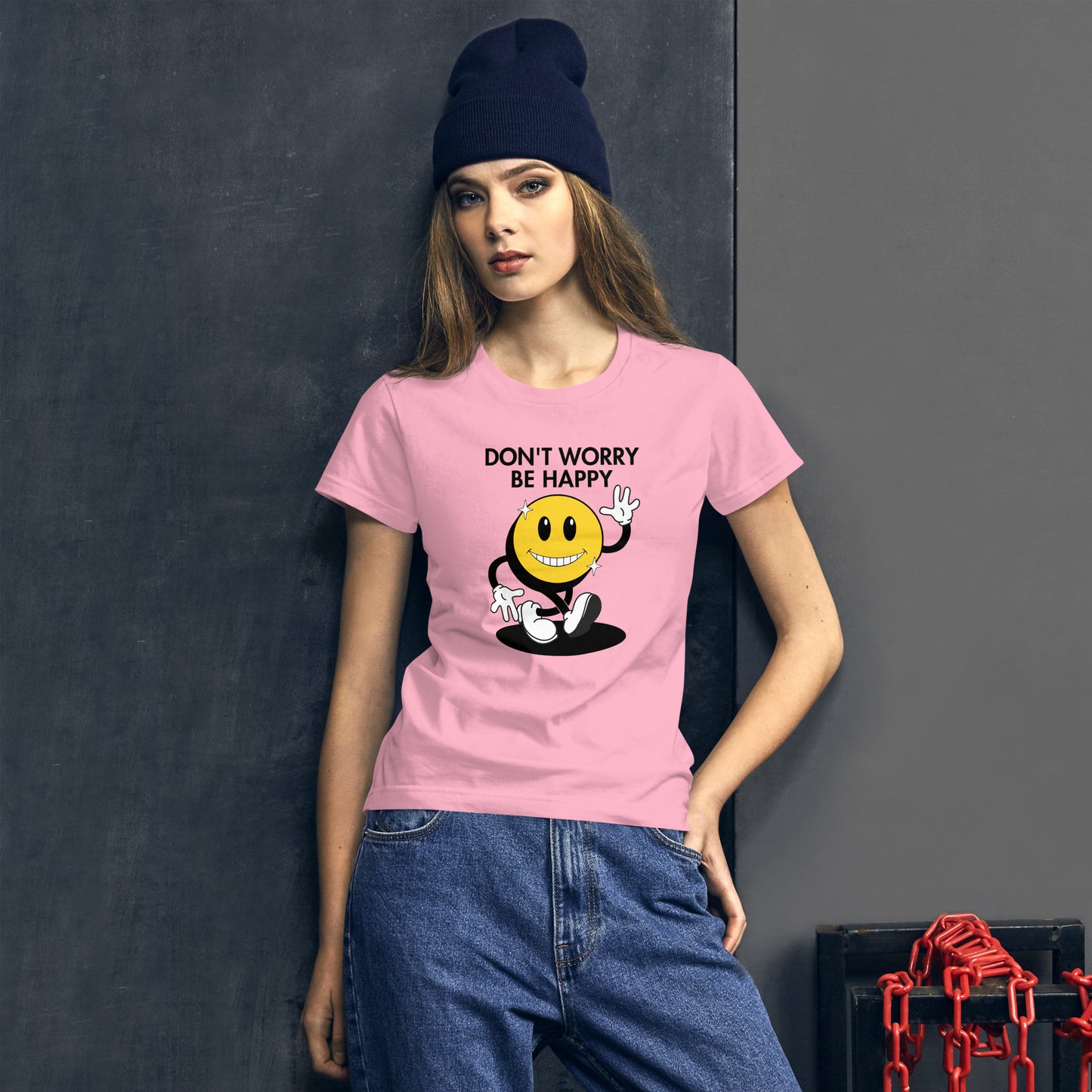 Don't Worry Be Happy Smiley Women's short sleeve t-shirt