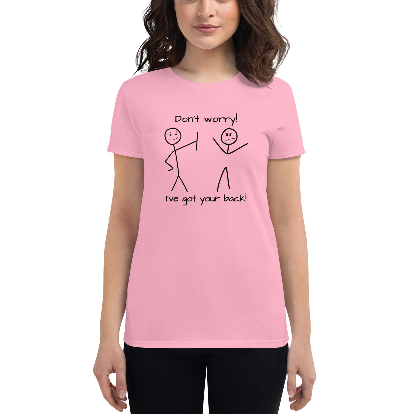 I've got your back! stick figures Women's short sleeve t-shirt