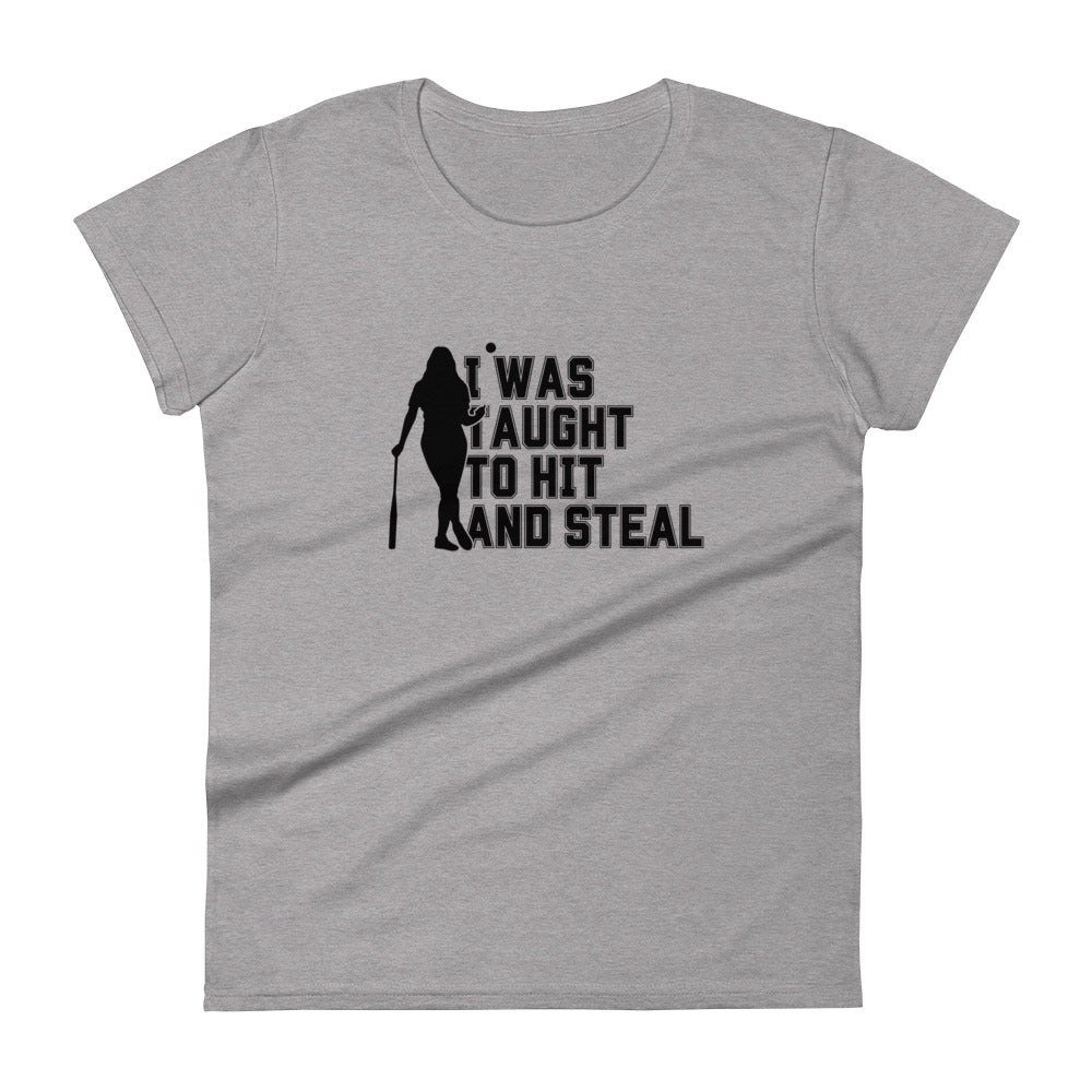 HIT and STEAL Women's softball short sleeve t-shirt