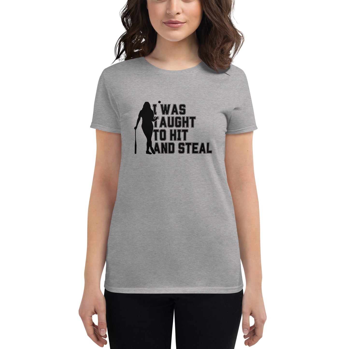 HIT and STEAL Women's softball short sleeve t-shirt