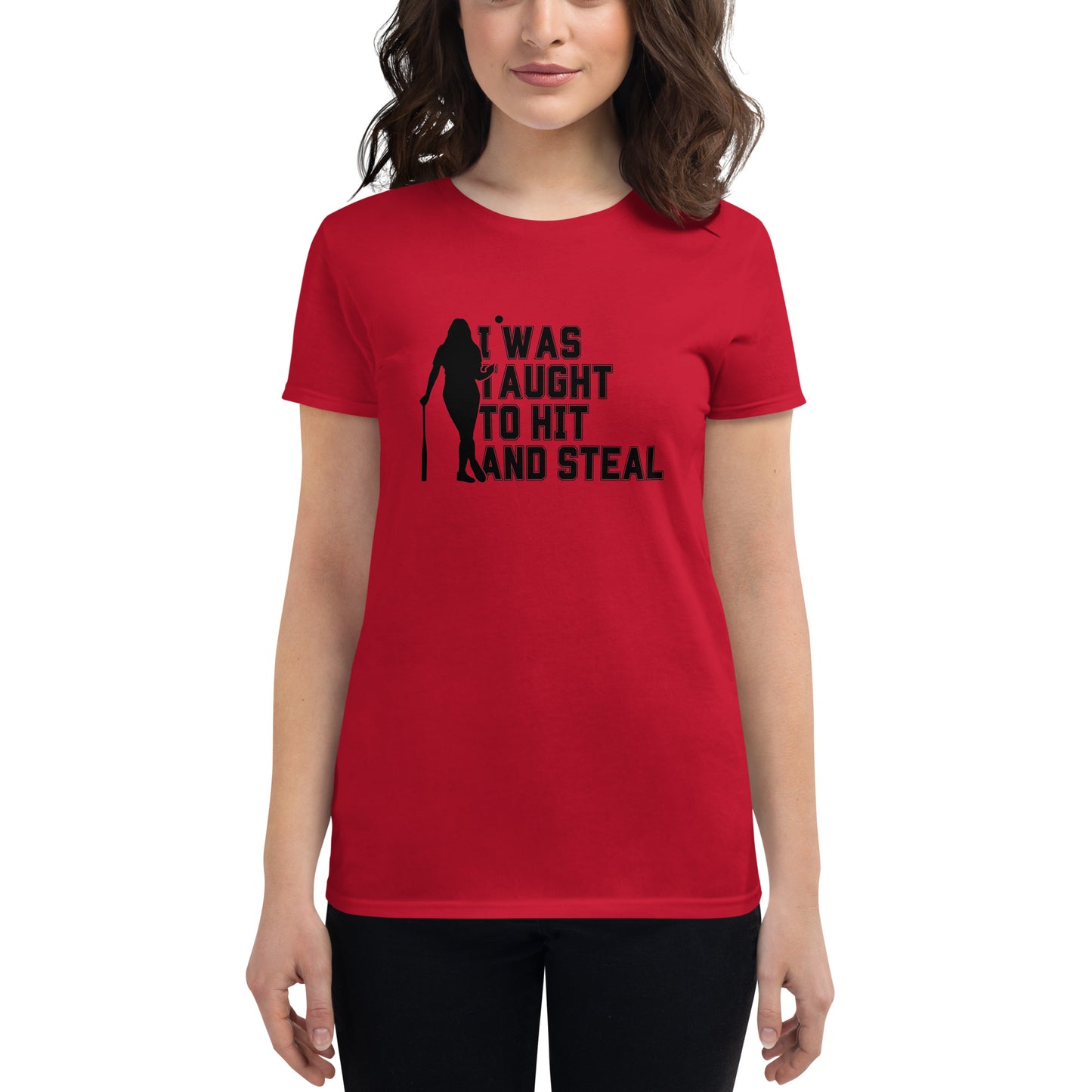 HIT and STEAL Women's softball short sleeve t-shirt