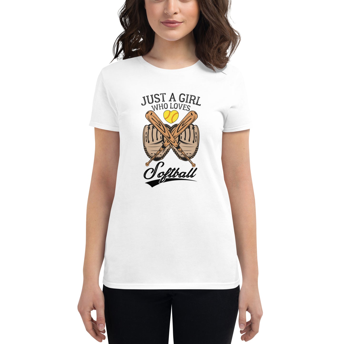 Just a girl who LOVES softball Women's short sleeve t-shirt