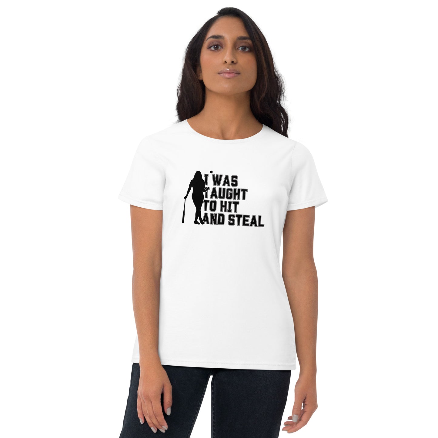 HIT and STEAL Women's softball short sleeve t-shirt