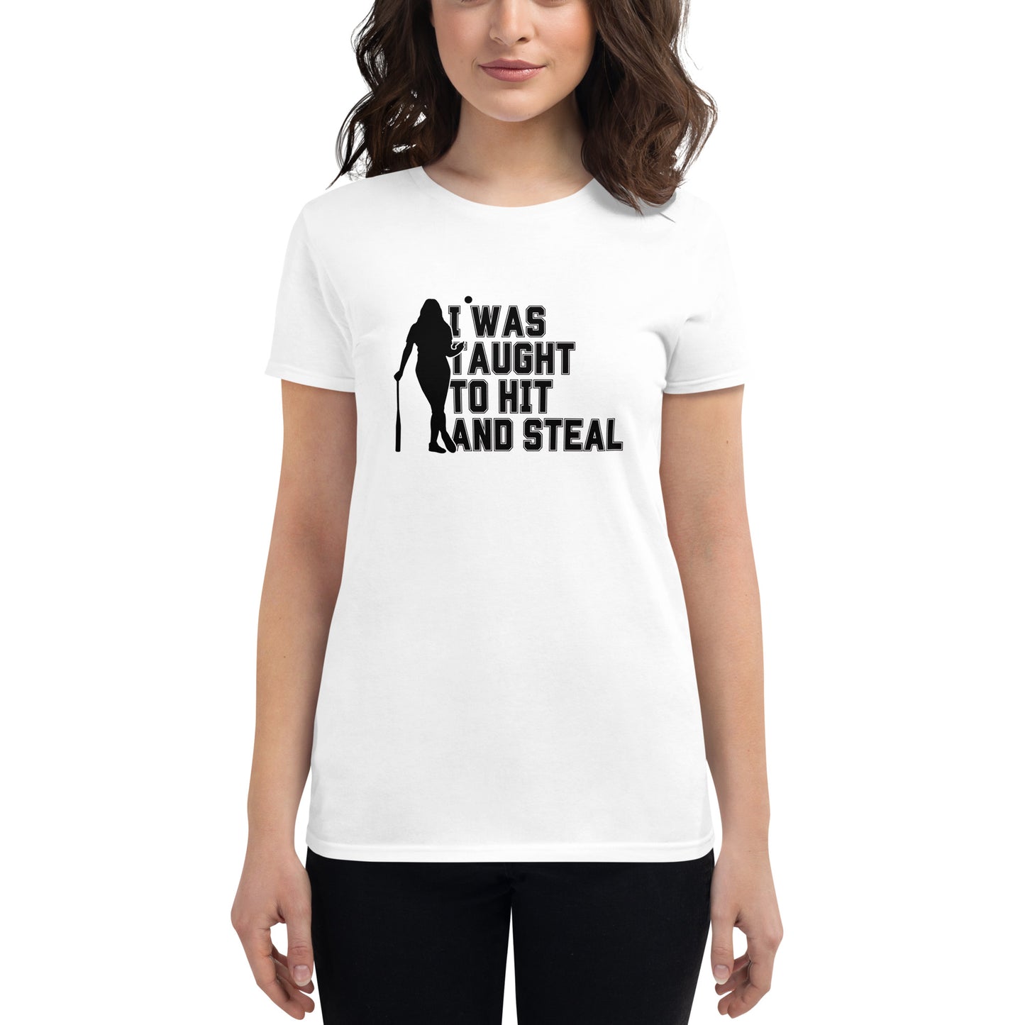 HIT and STEAL Women's softball short sleeve t-shirt