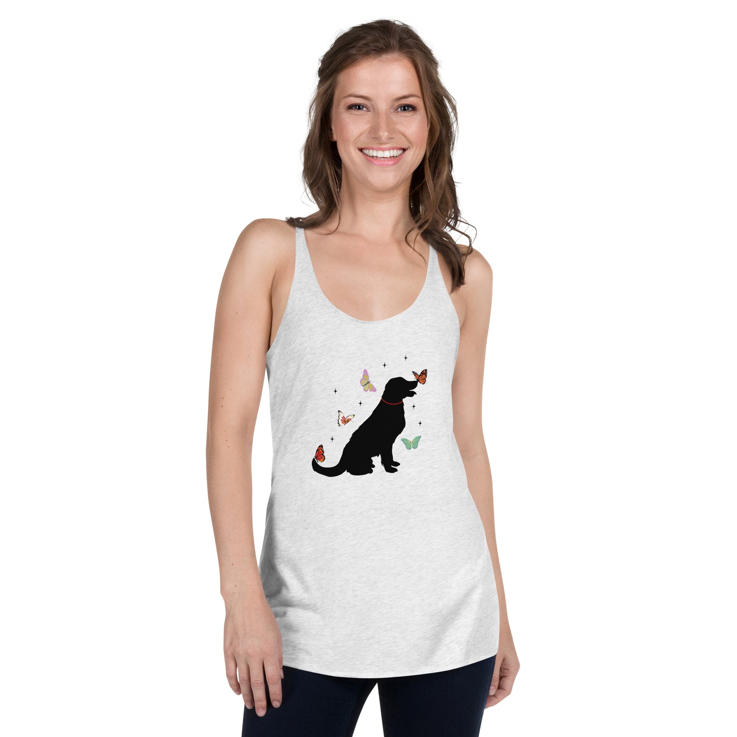 Lovely Labrador Butterflies Women's Racerback Tank