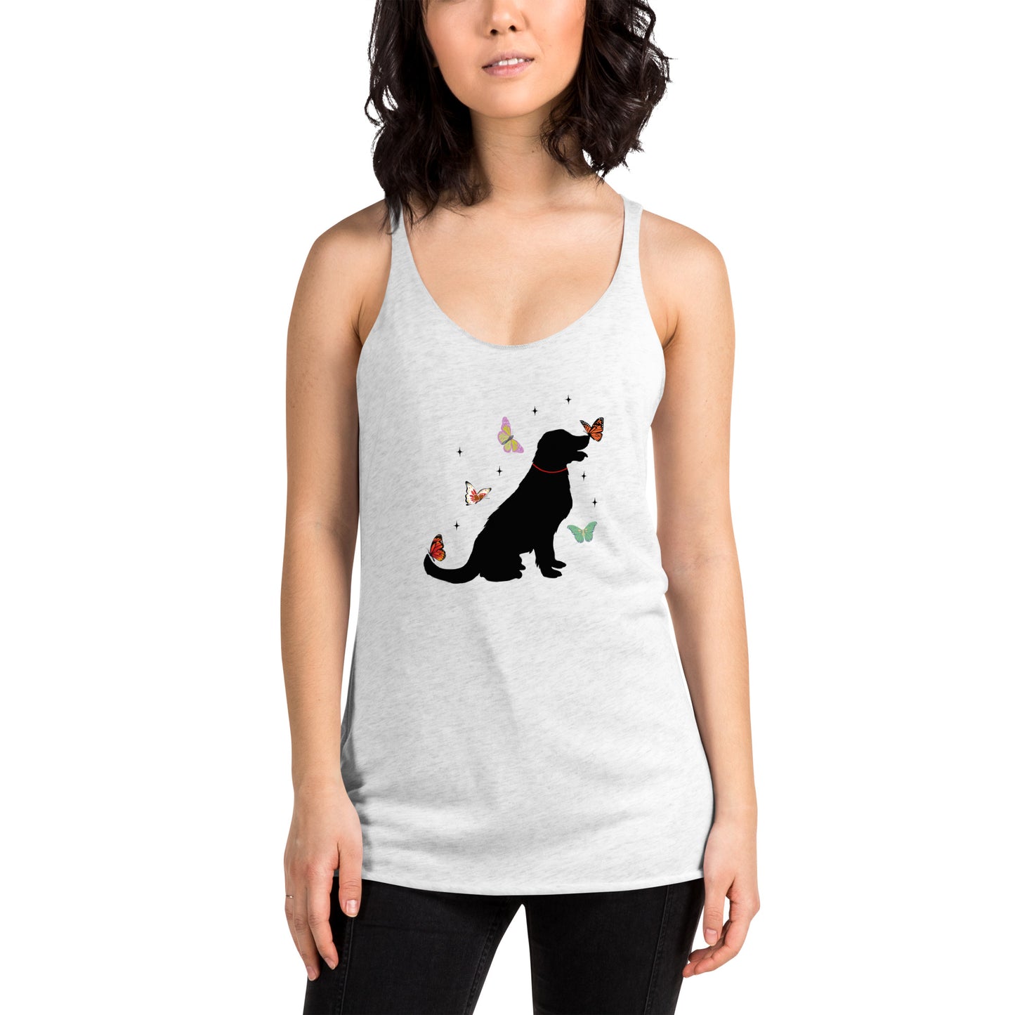 Lovely Labrador Butterflies Women's Racerback Tank