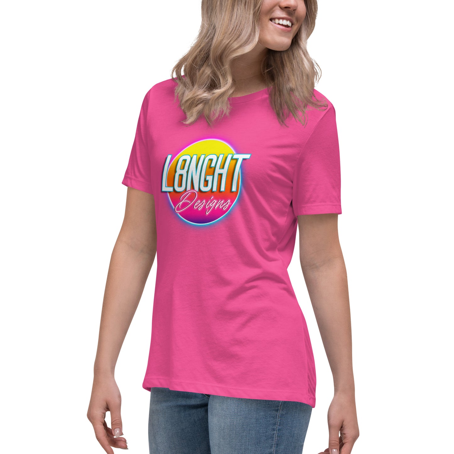 L8NGHT 3D neon logo Women's Relaxed T-Shirt