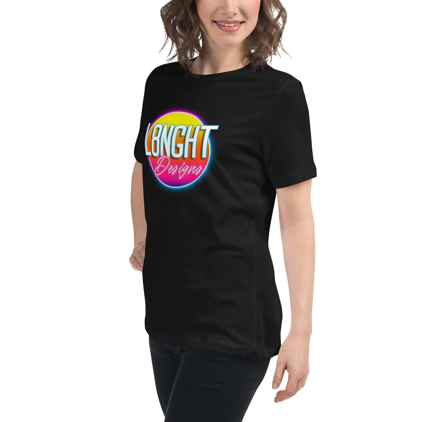 L8NGHT 3D neon logo Women's Relaxed T-Shirt