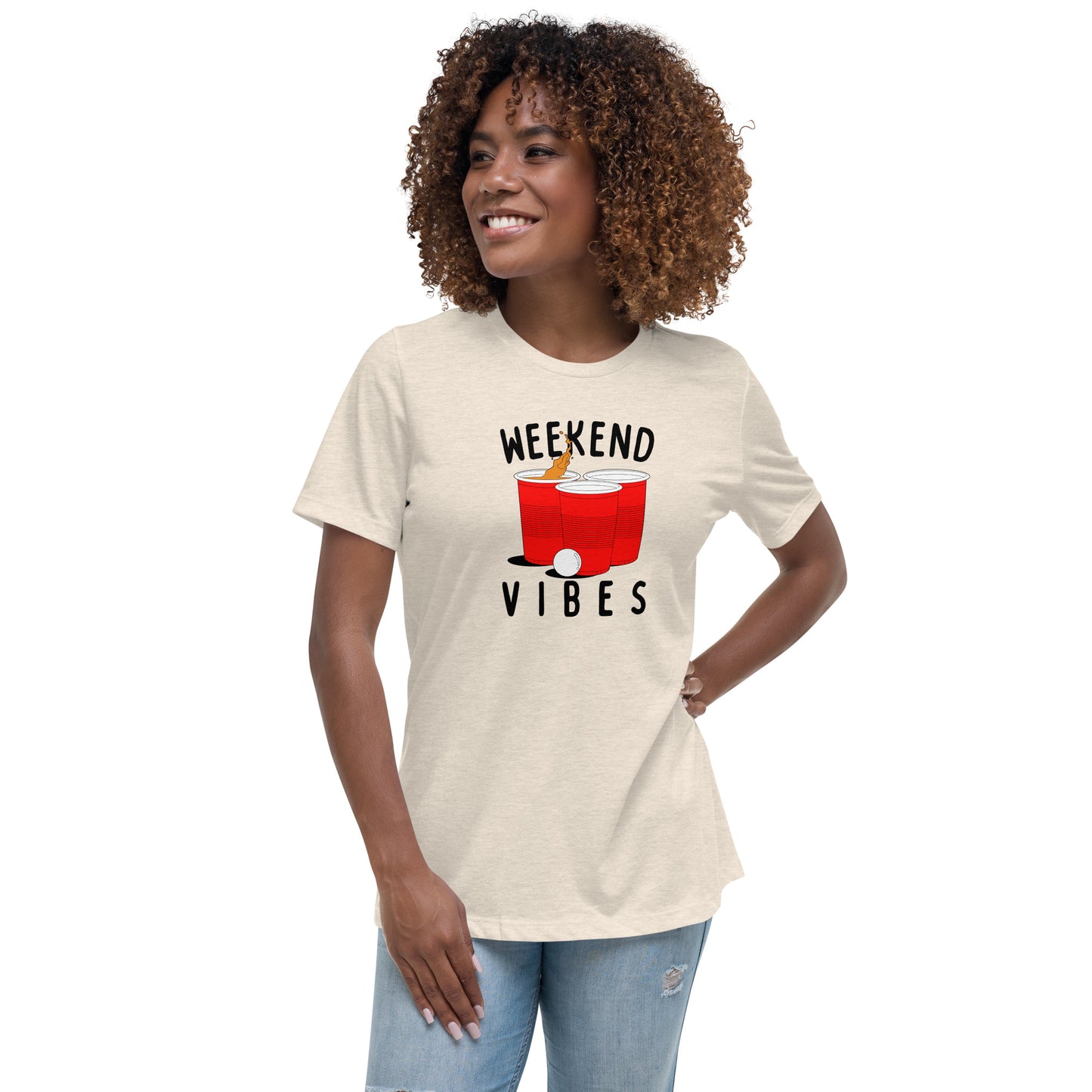 Weekend Vibes Beer Pong Women's Relaxed T-Shirt