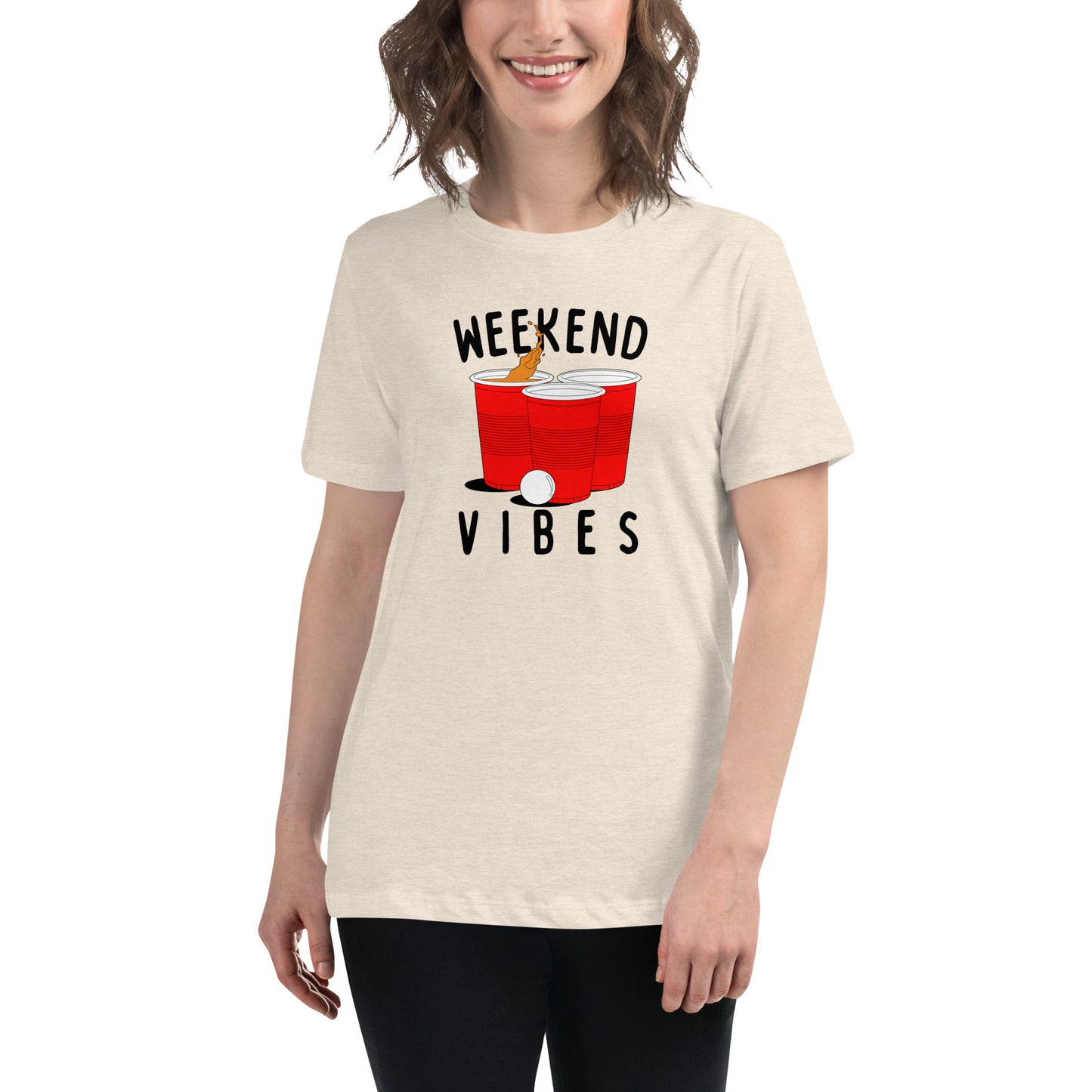 Weekend Vibes Beer Pong Women's Relaxed T-Shirt