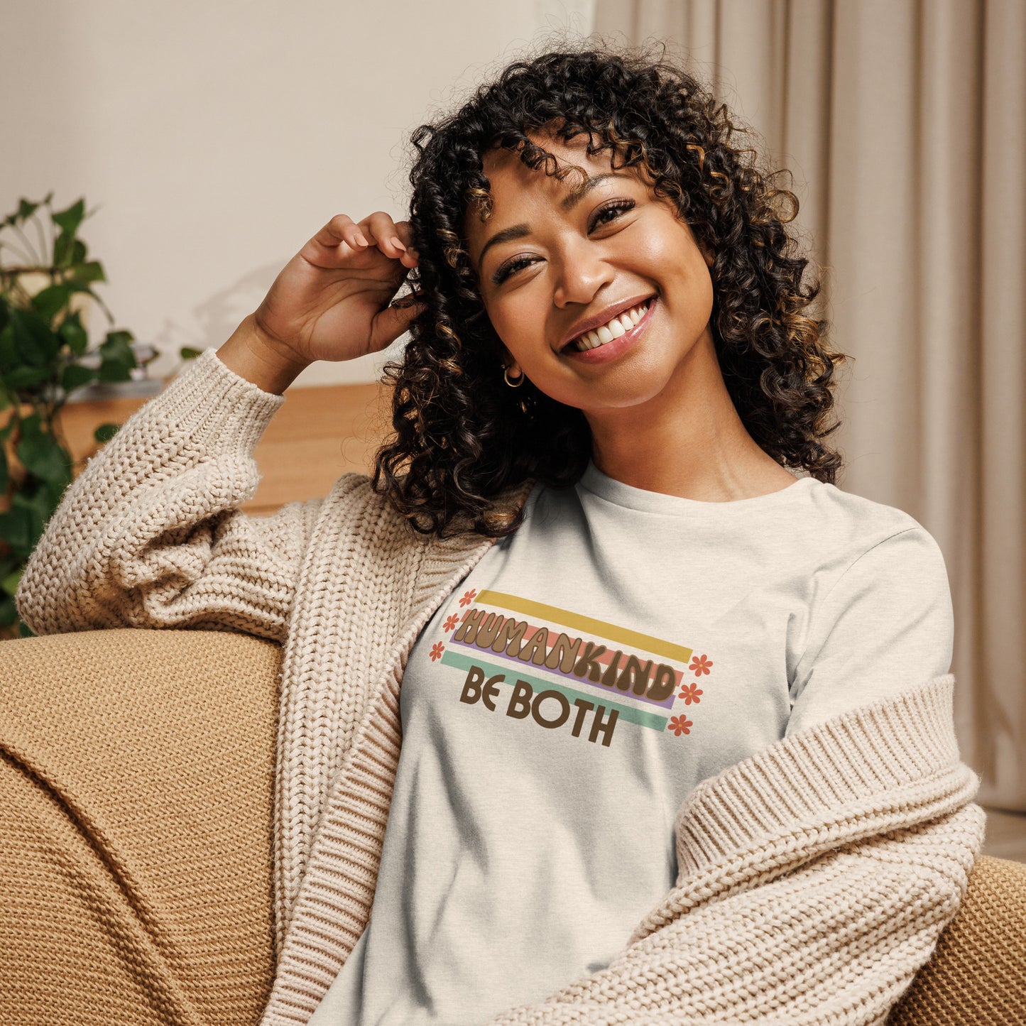 Be human. Be kind. Be BOTH. Women's Relaxed T-Shirt