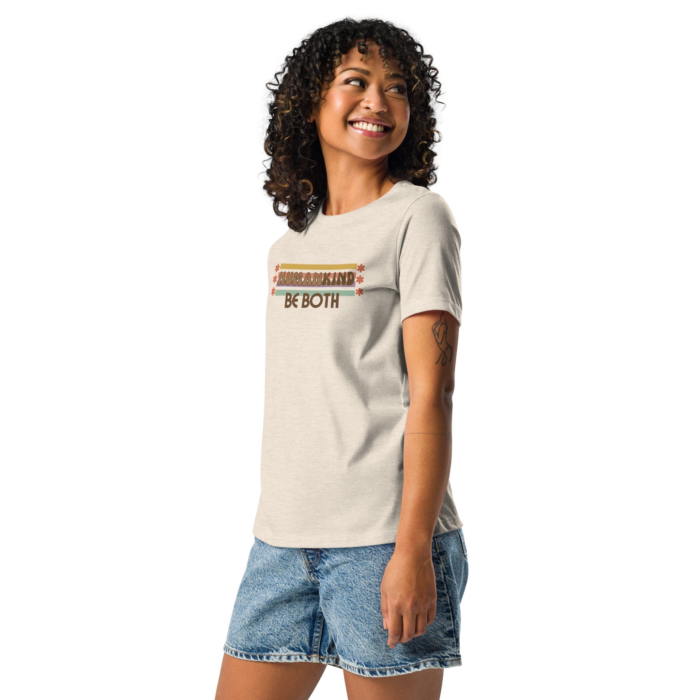 Be human. Be kind. Be BOTH. Women's Relaxed T-Shirt