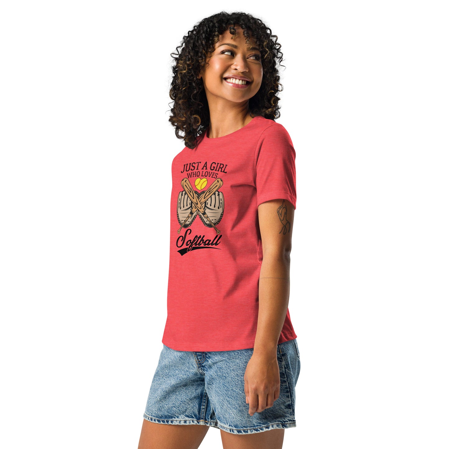 Just a girl who LOVES softball Women's Relaxed T-Shirt