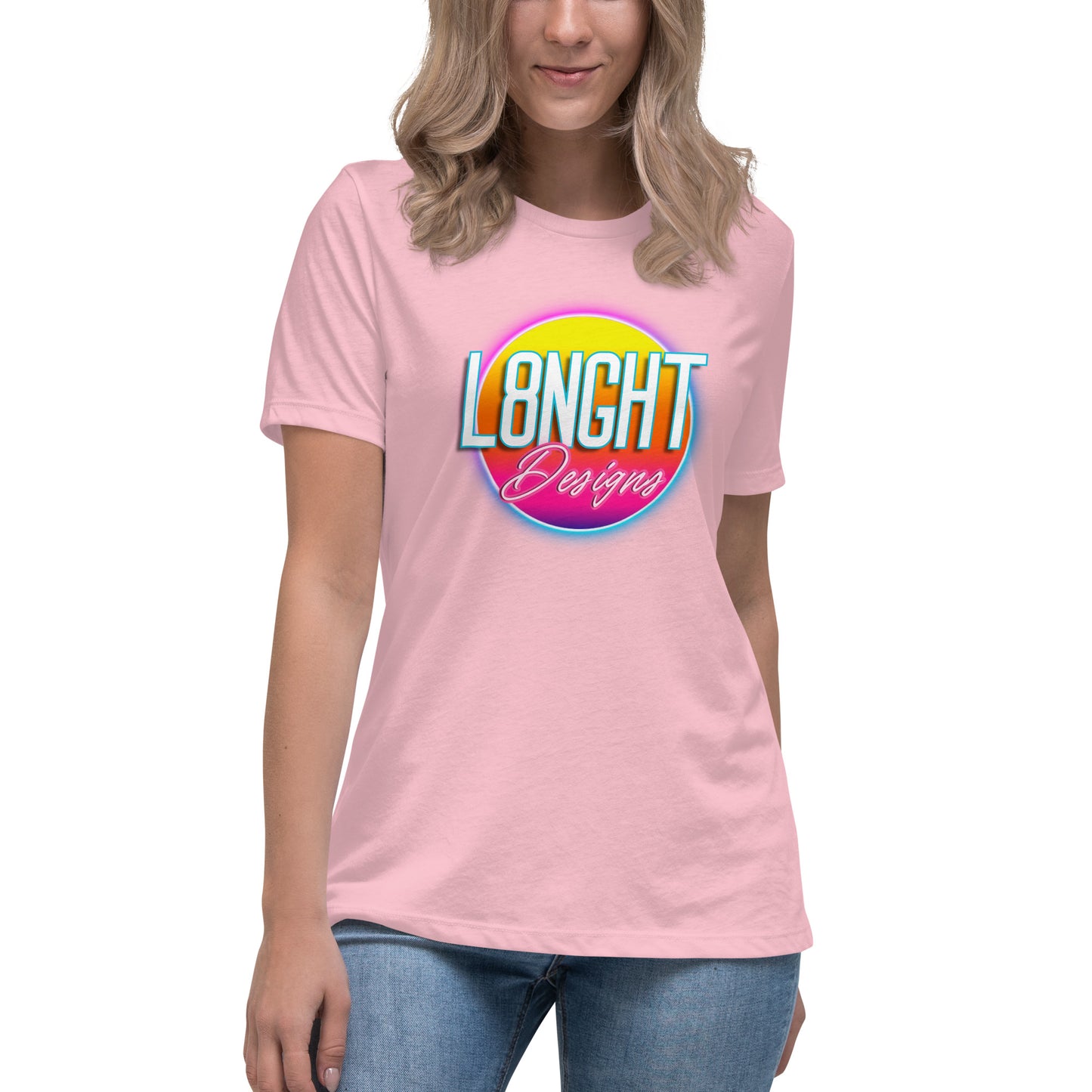 L8NGHT 3D neon logo Women's Relaxed T-Shirt