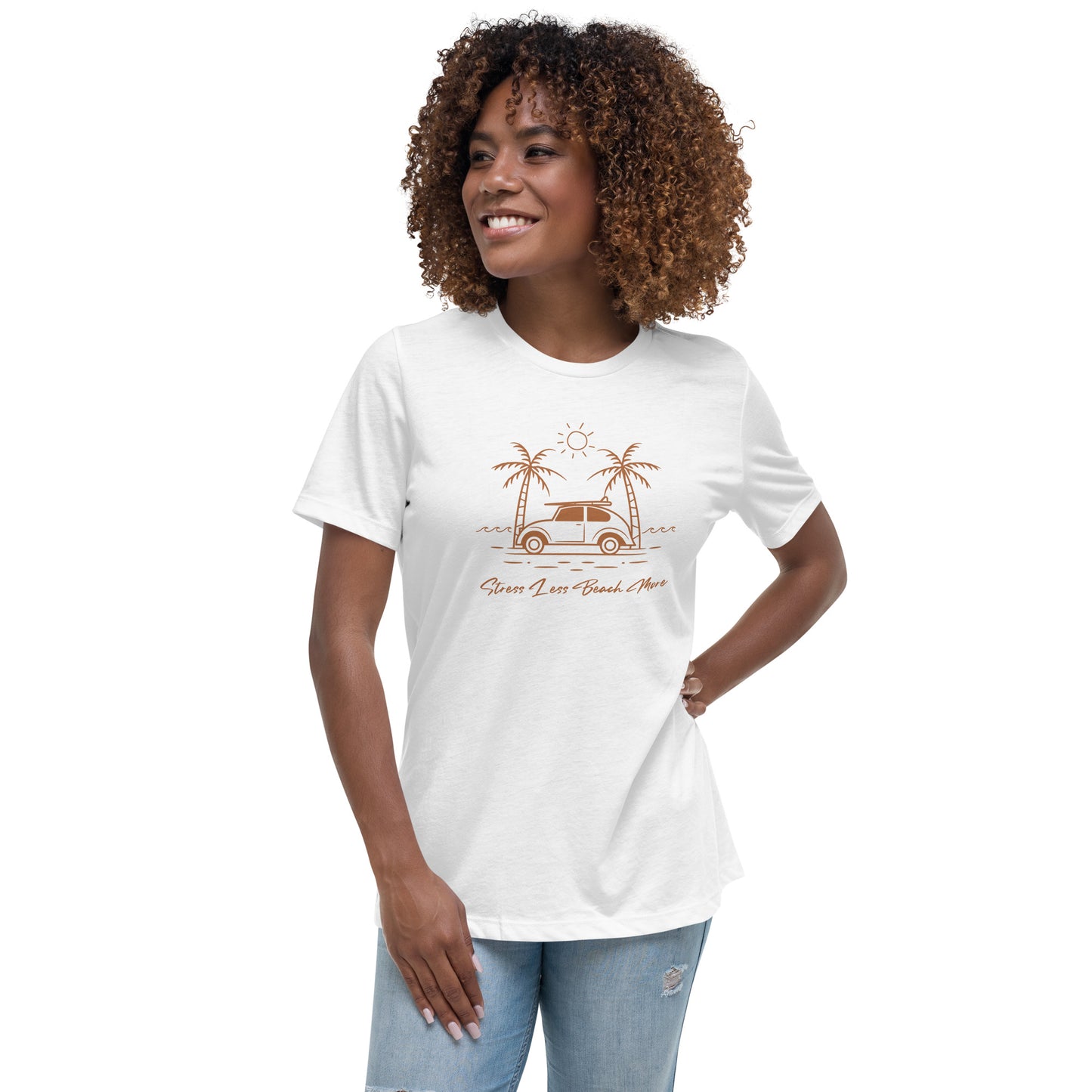 Stress Less Beach More Women's Relaxed T-Shirt