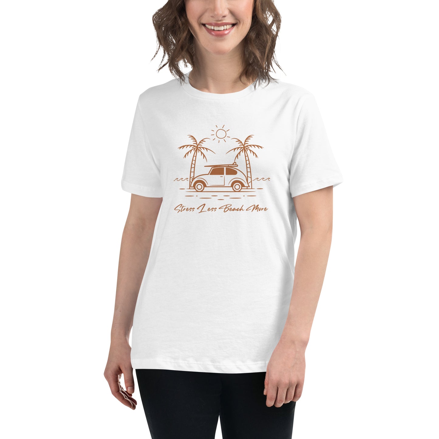 Stress Less Beach More Women's Relaxed T-Shirt