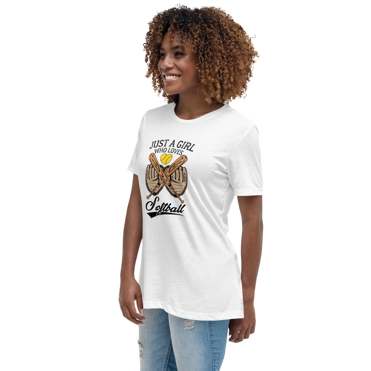 Just a girl who LOVES softball Women's Relaxed T-Shirt