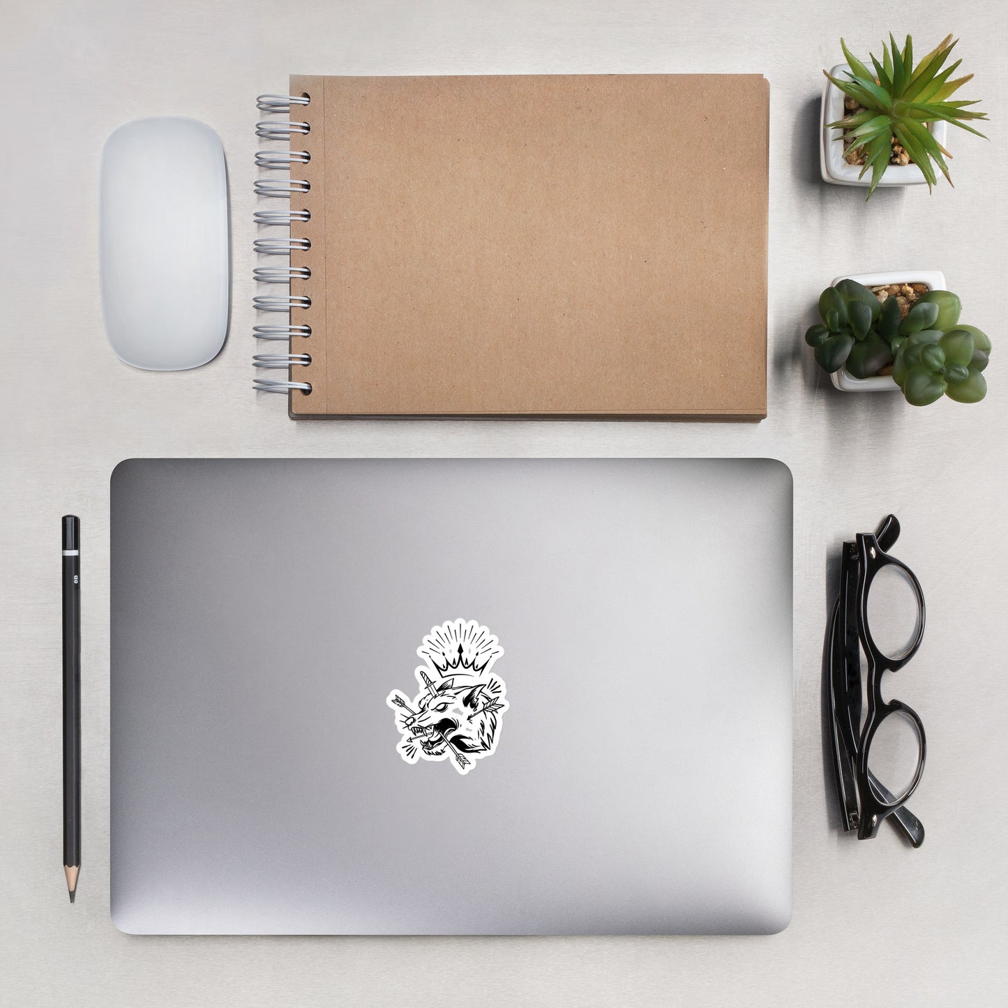 Wolf King illustration - Bubble-free stickers