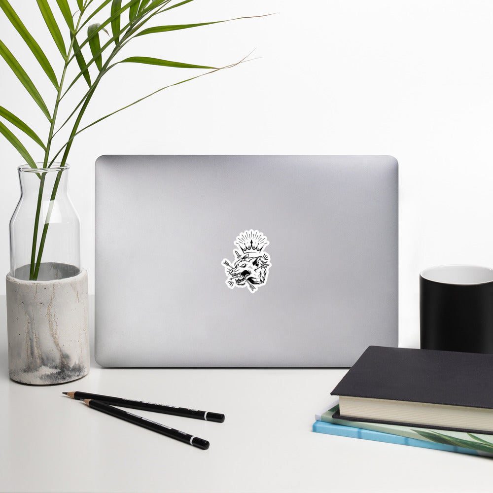 Wolf King illustration - Bubble-free stickers