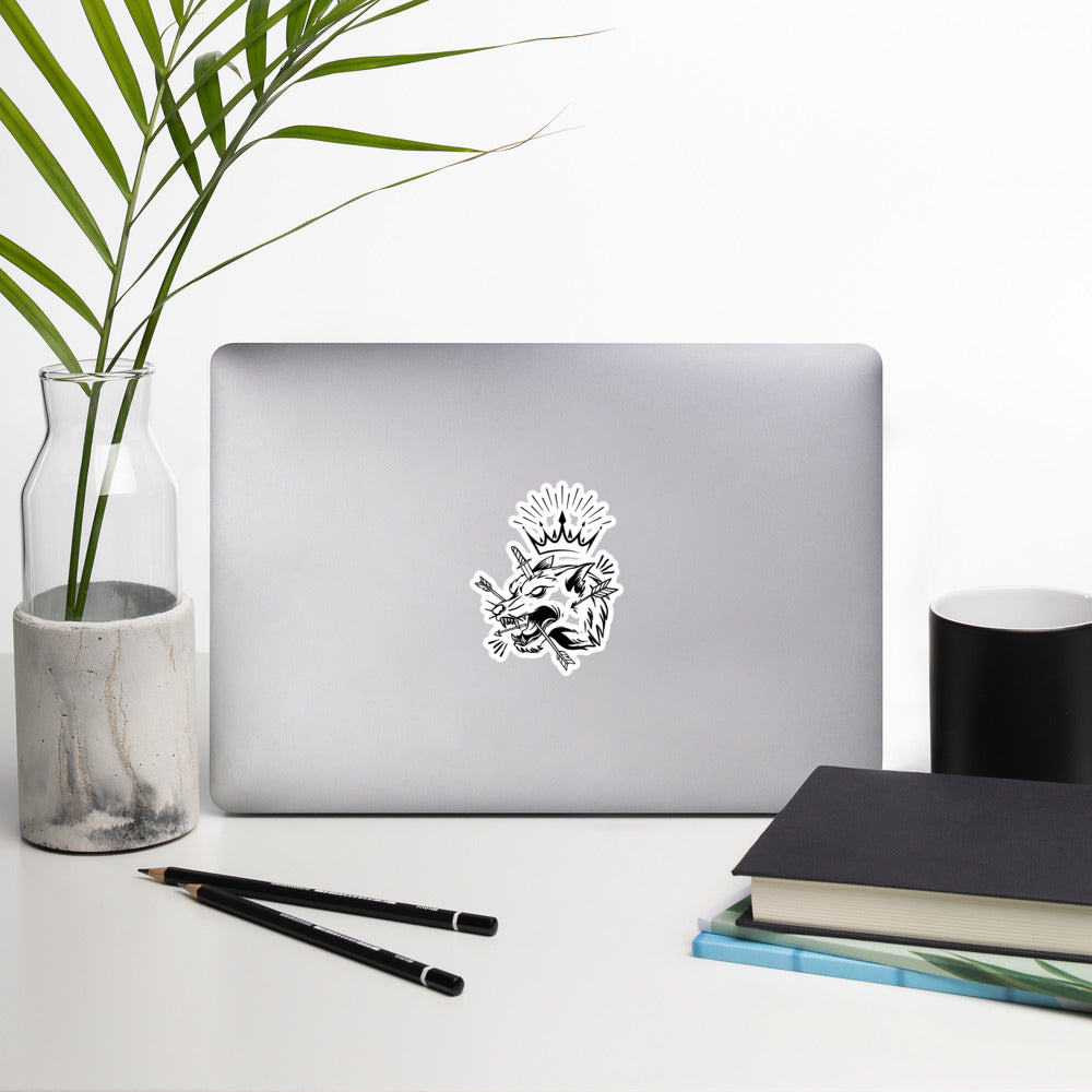 Wolf King illustration - Bubble-free stickers