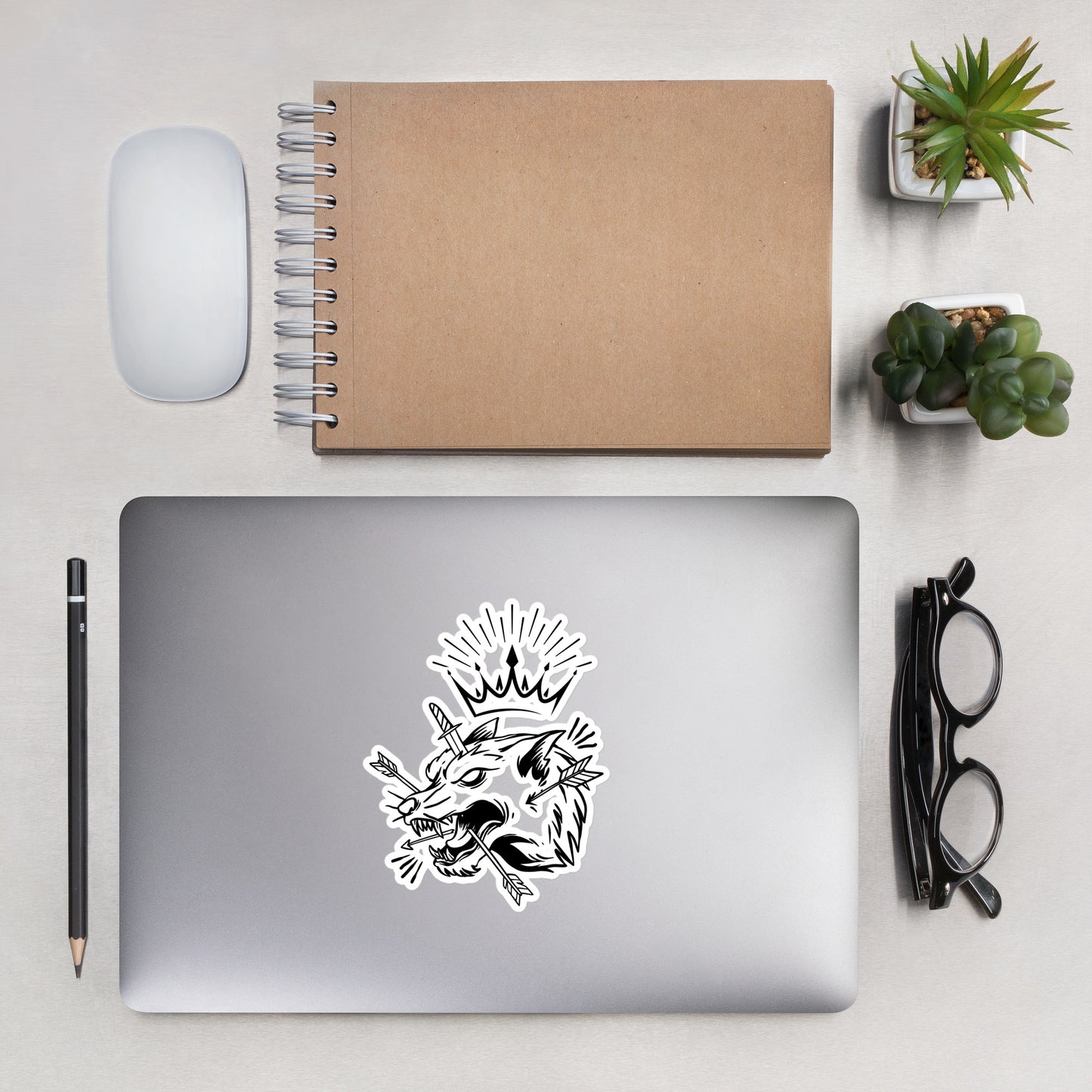 Wolf King illustration - Bubble-free stickers