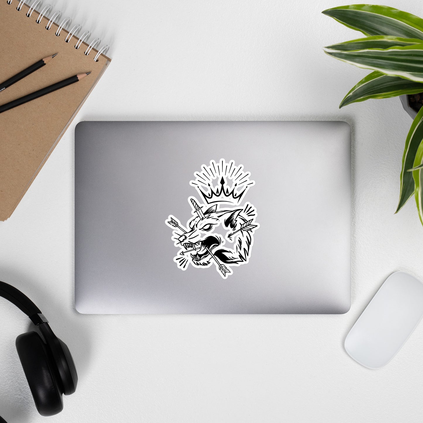 Wolf King illustration - Bubble-free stickers