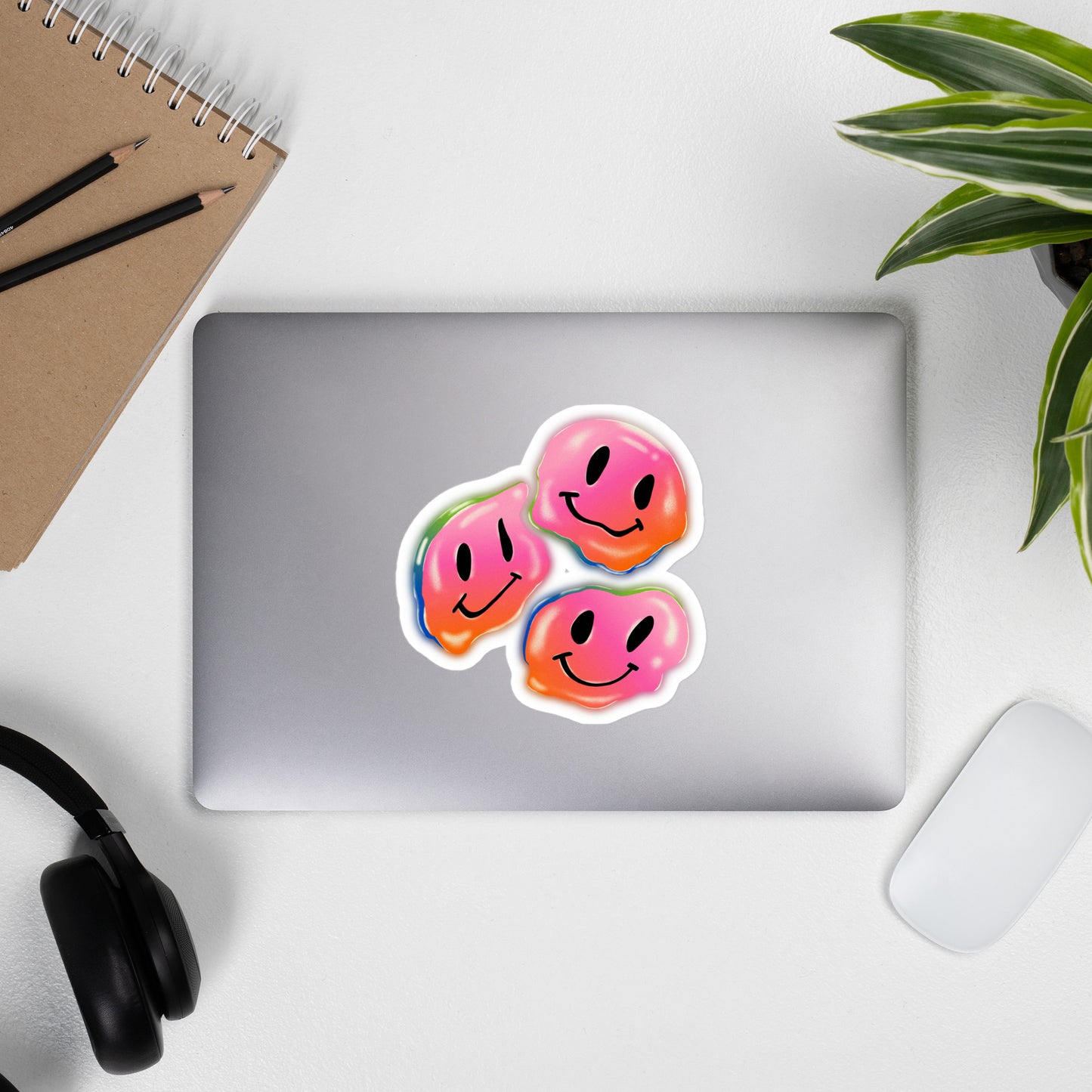 Rainbow Smiley Emojis Bubble-free stickers