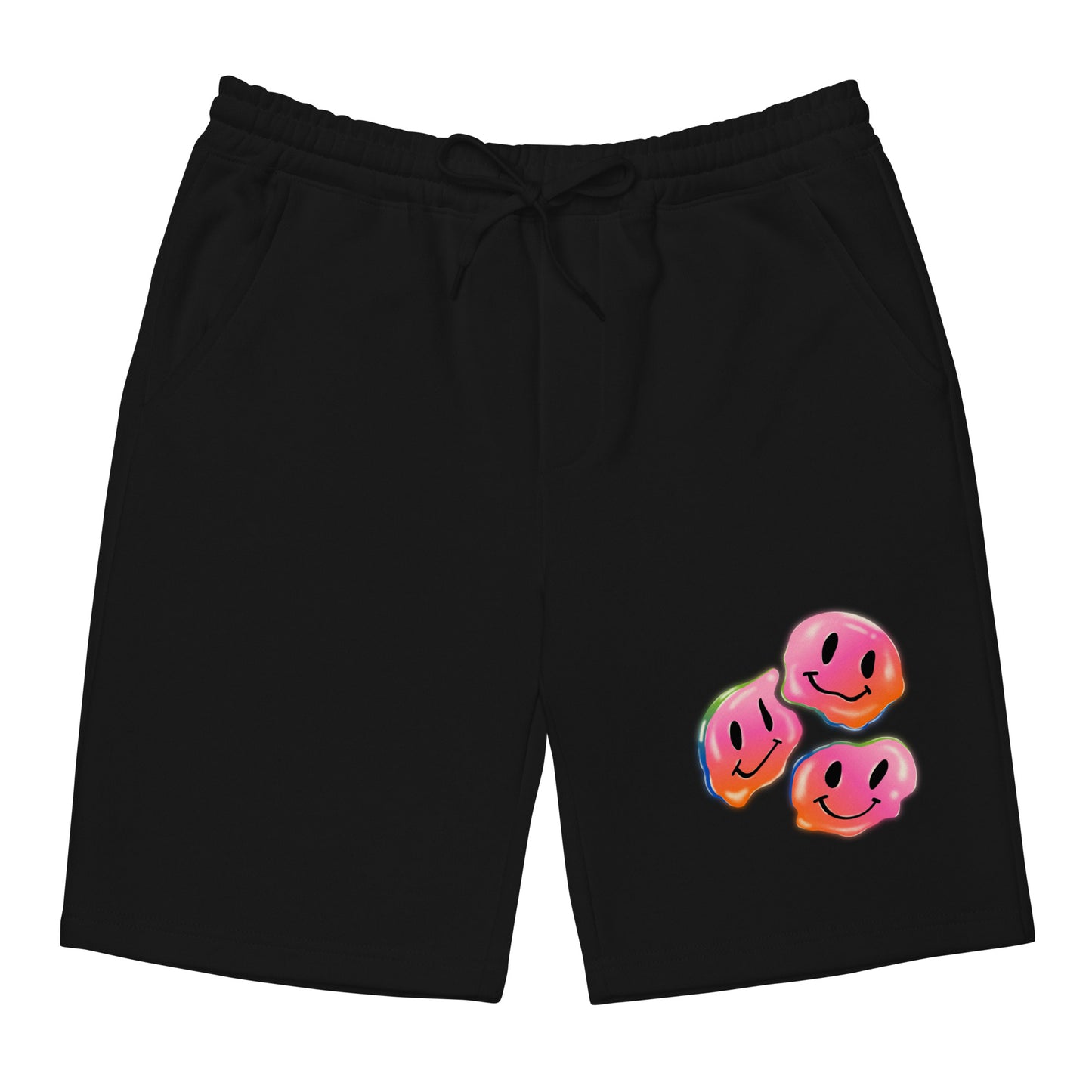 Rainbow Smiley Emojis Men's fleece shorts