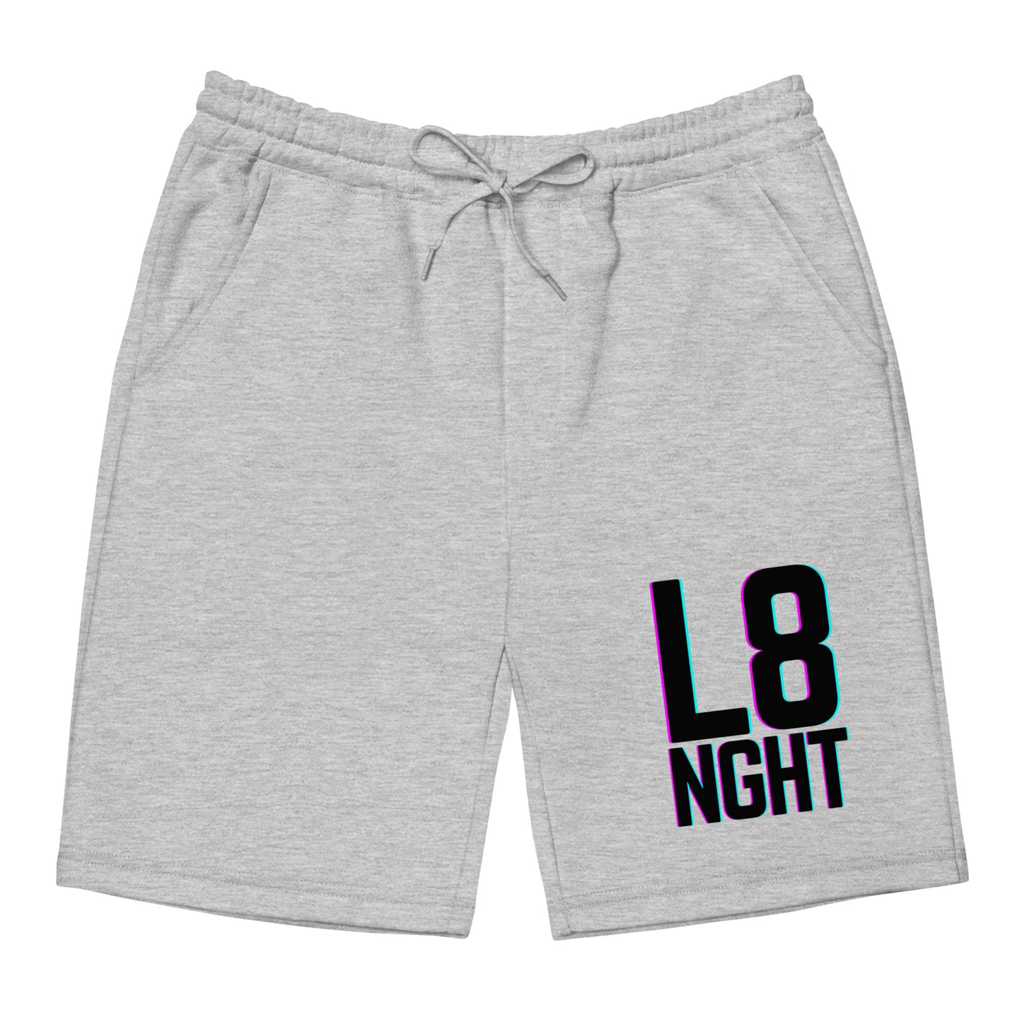 L8NGHT large glitch logo Men's fleece shorts