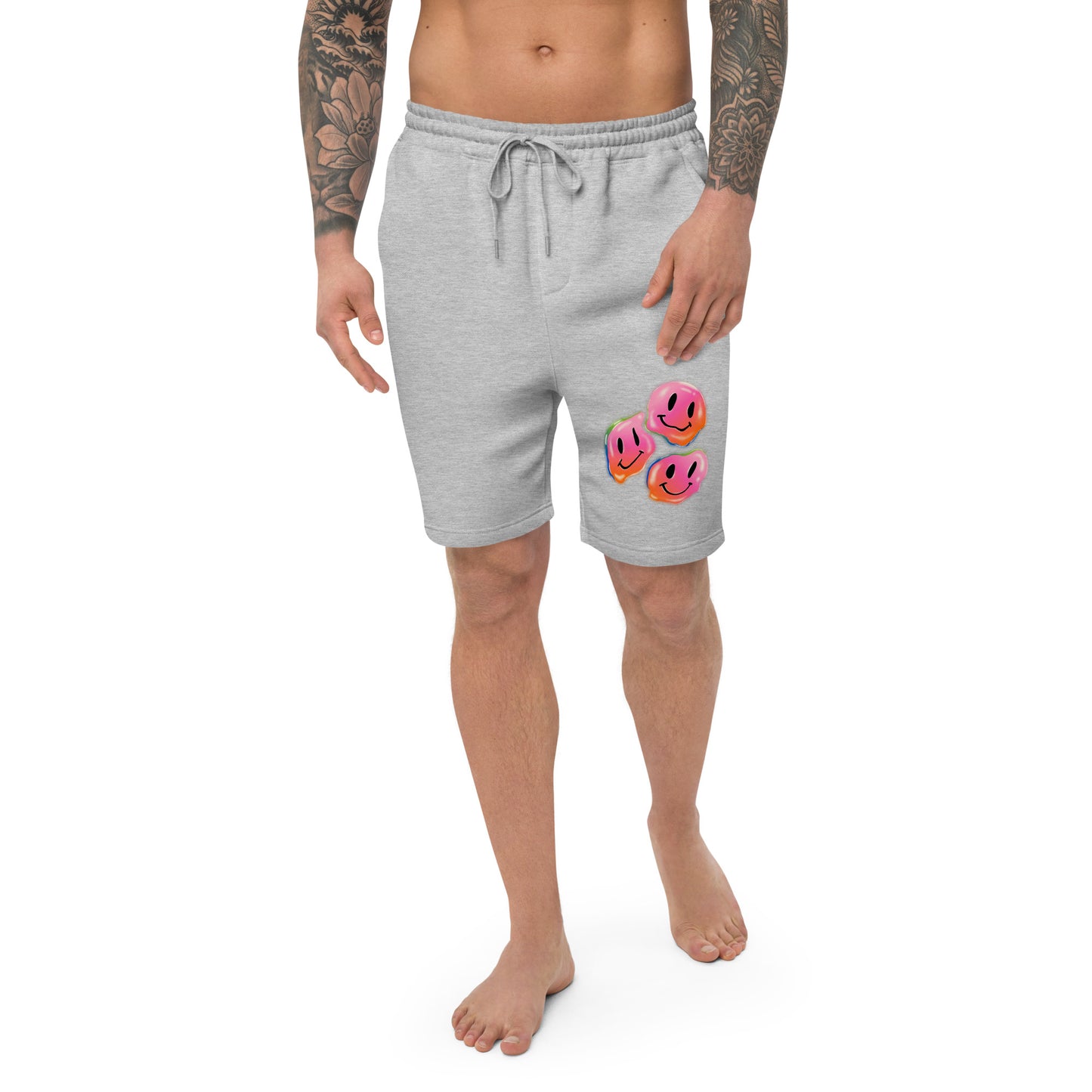Rainbow Smiley Emojis Men's fleece shorts