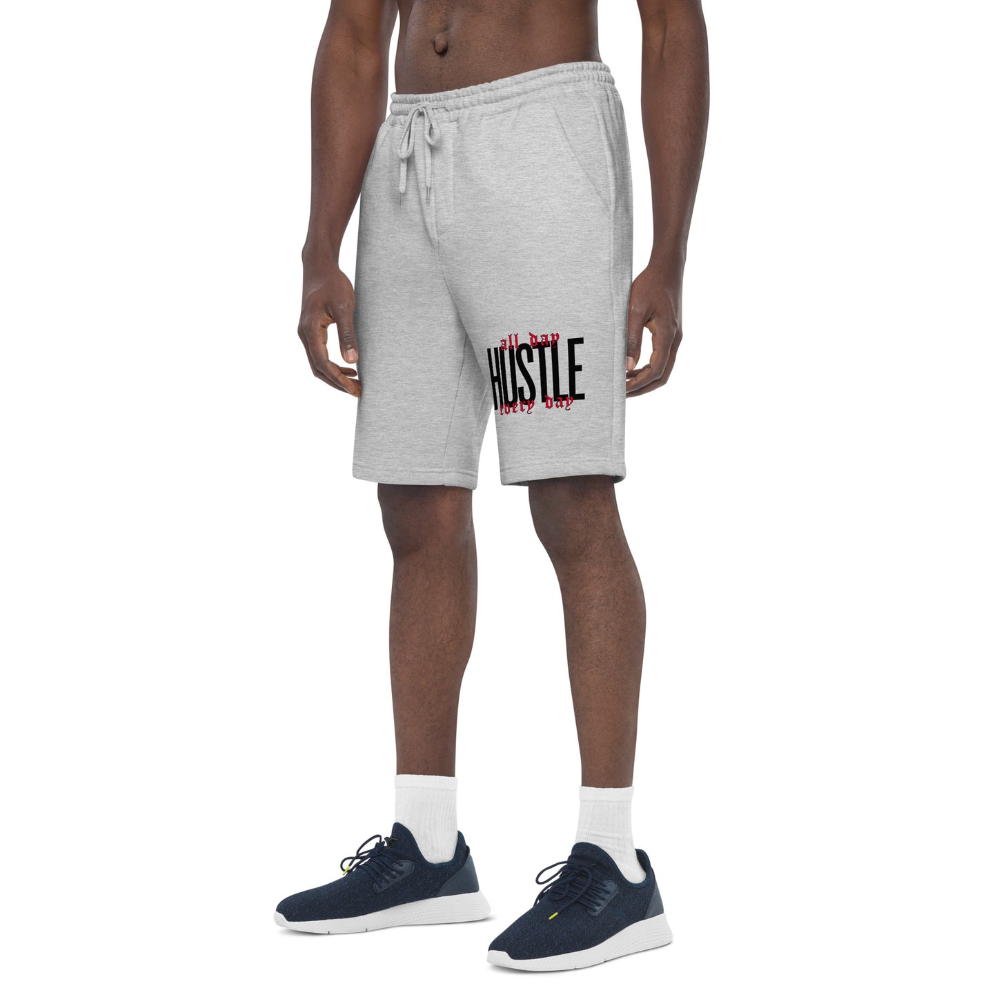 HUSTLE. all day. every day. Men's fleece shorts