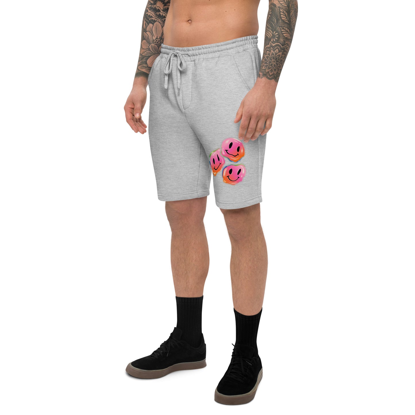 Rainbow Smiley Emojis Men's fleece shorts