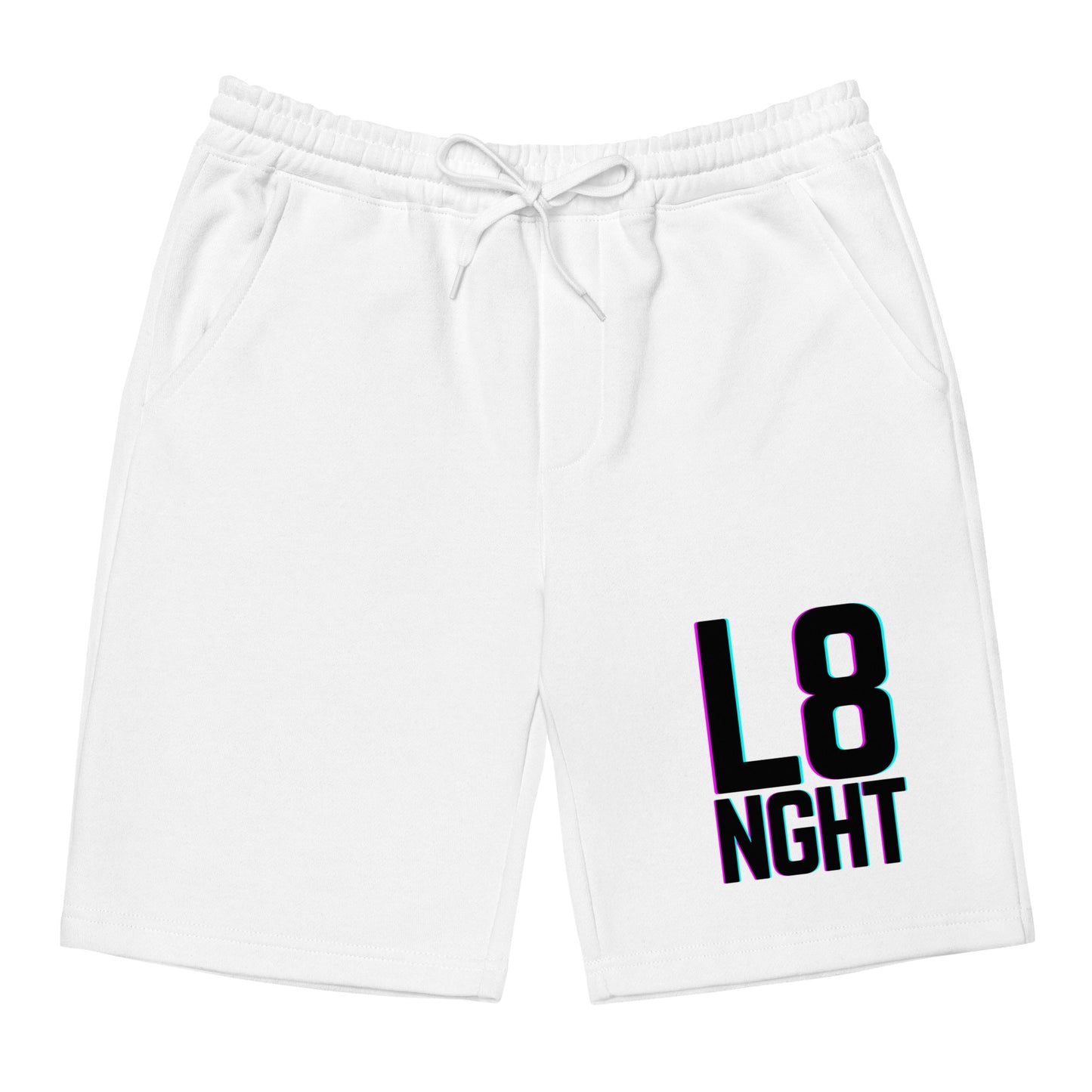 L8NGHT large glitch logo Men's fleece shorts