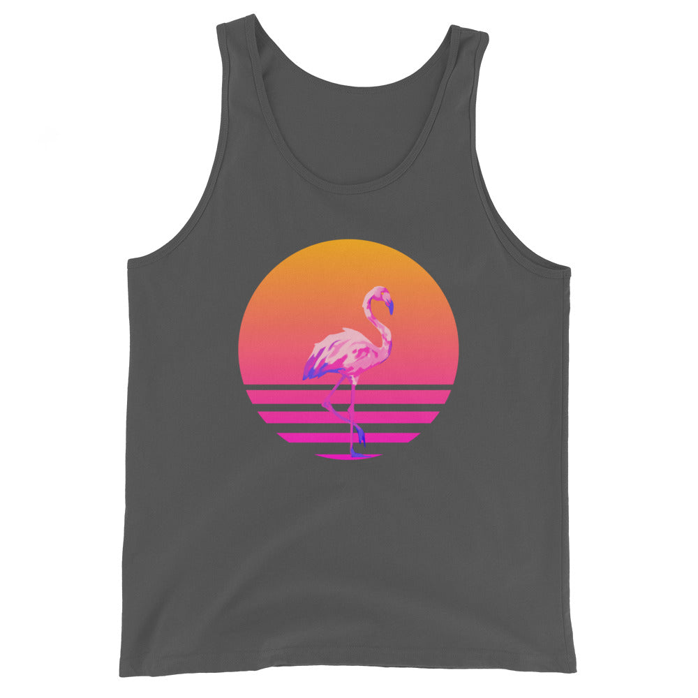 Retro Sunset Flamingo Unisex Tank Top