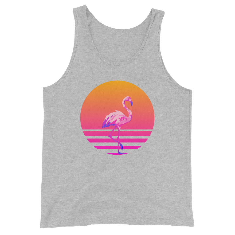 Retro Sunset Flamingo Unisex Tank Top