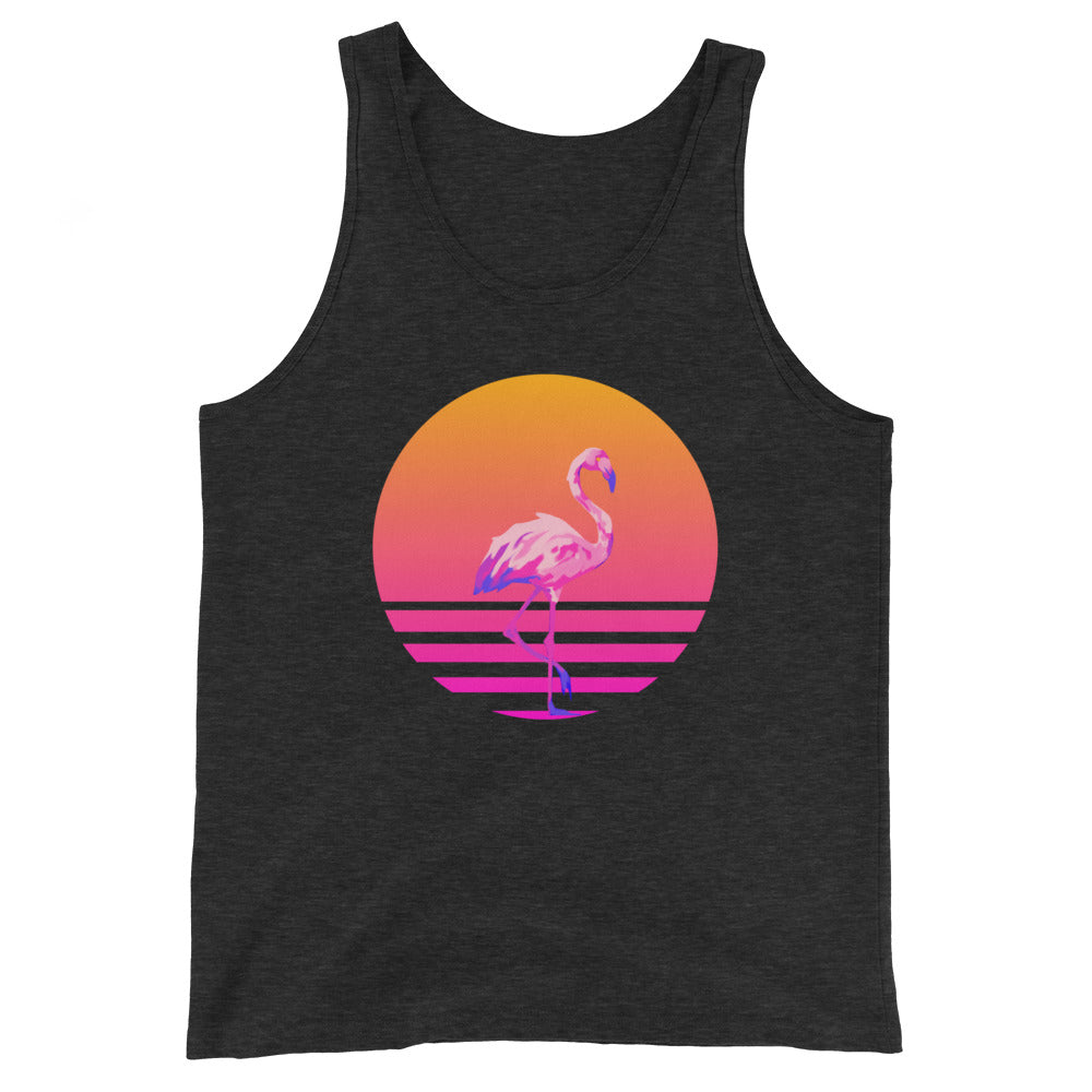 Retro Sunset Flamingo Unisex Tank Top