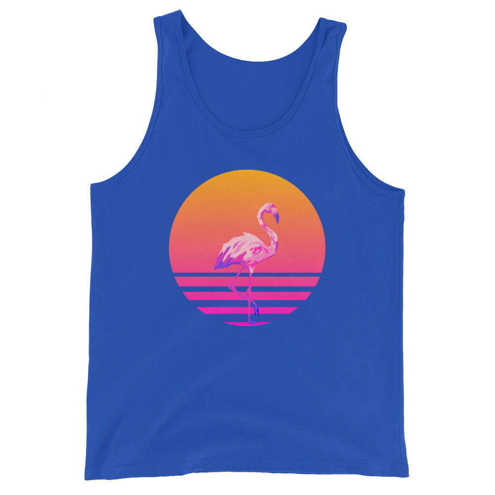 Retro Sunset Flamingo Unisex Tank Top