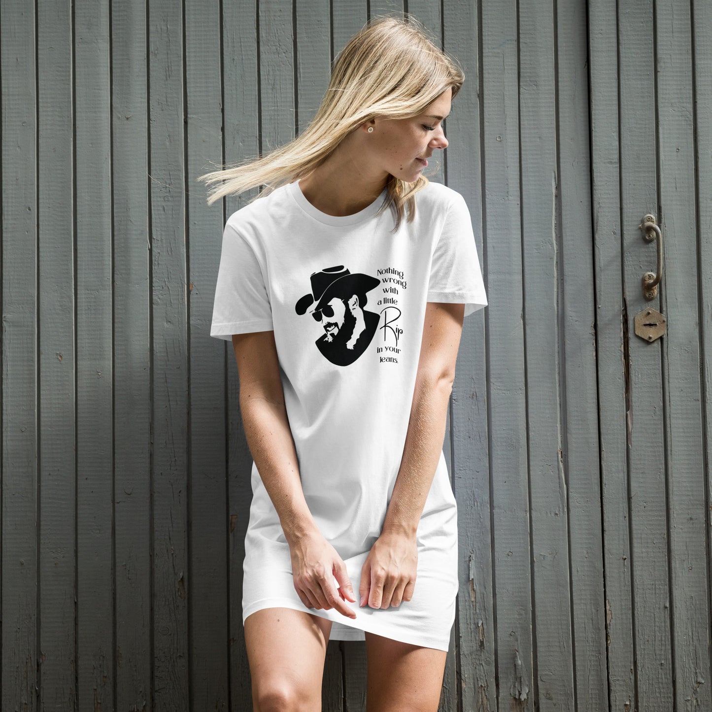 A little Rip in your jeans Women's Organic cotton t-shirt dress