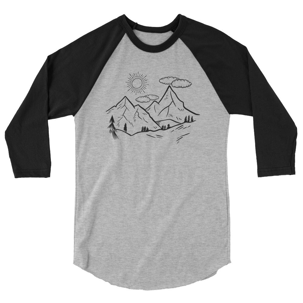 The Great Outdoors Mountain Tops 3/4 sleeve raglan shirt